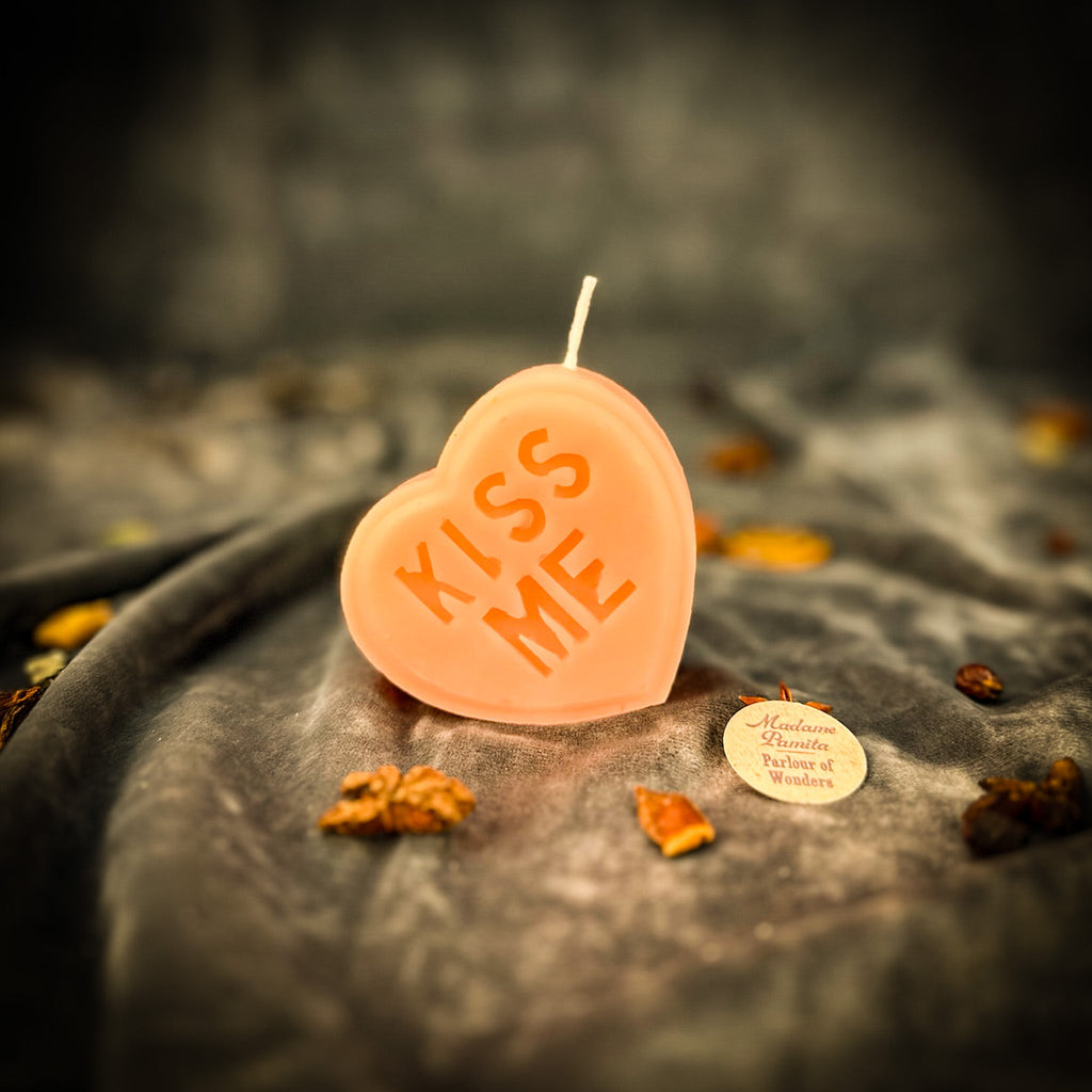 Beeswax Kiss Me Spell Candle - Passion & Attraction Magic