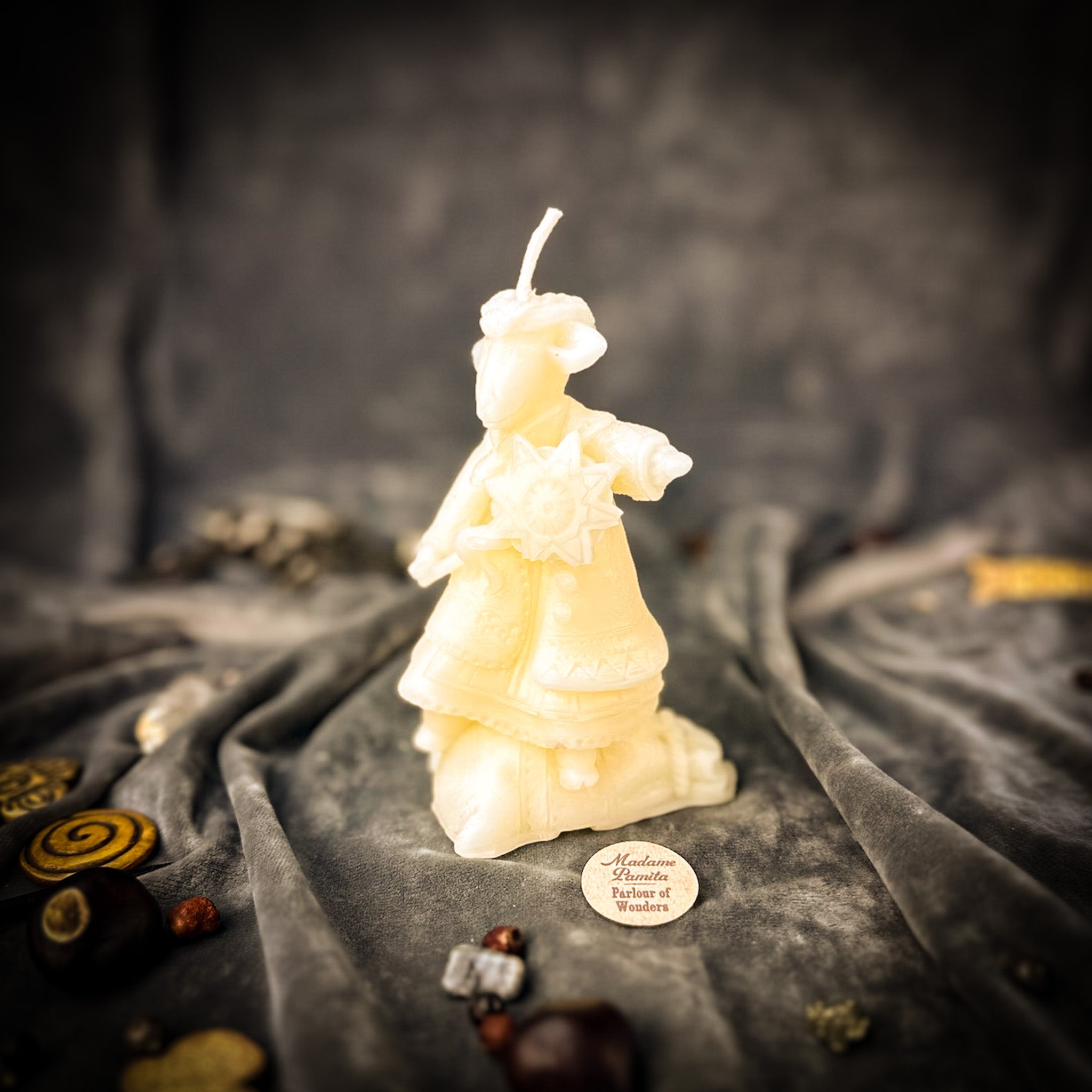 Beeswax Koza Winter Goat of Abundance Spell Candle