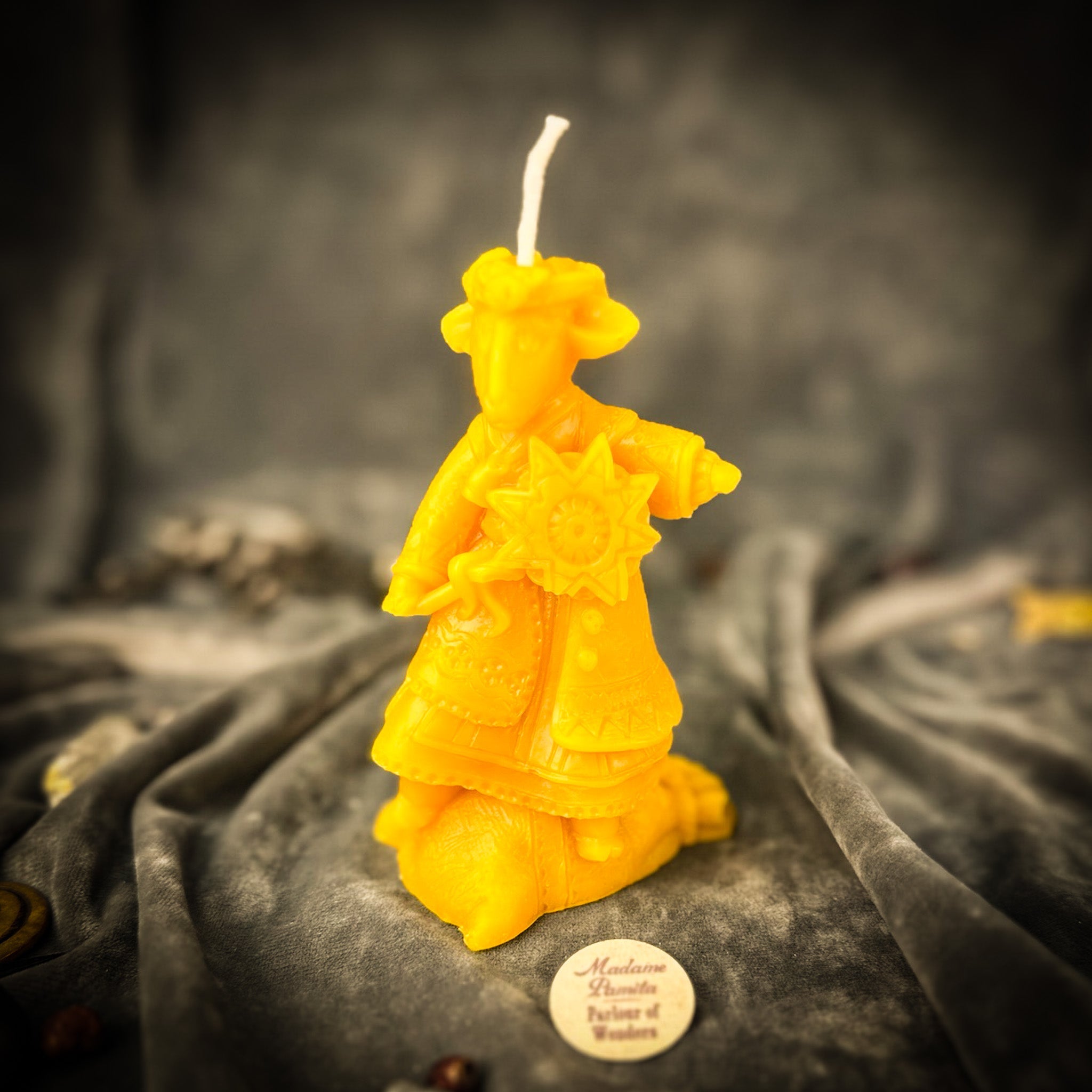 Beeswax Koza Winter Goat of Abundance Spell Candle