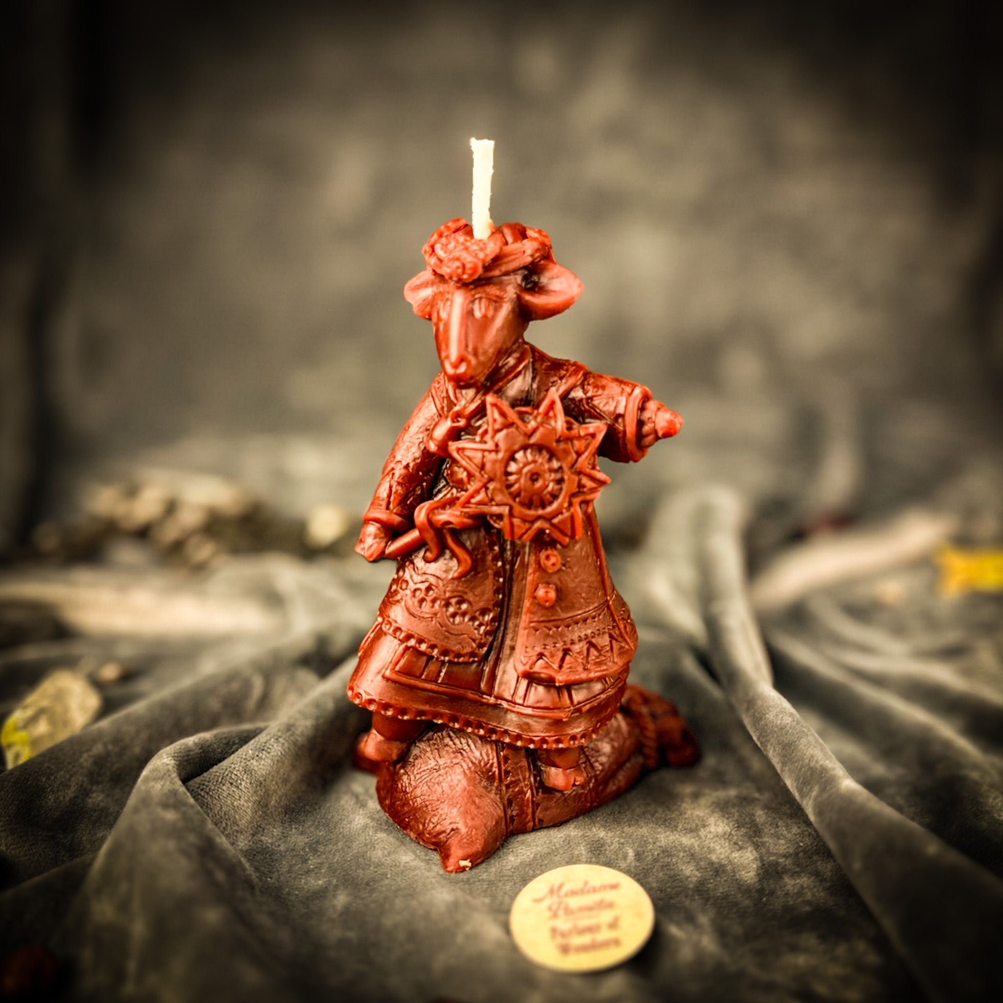 Beeswax Koza Winter Goat of Abundance Spell Candle