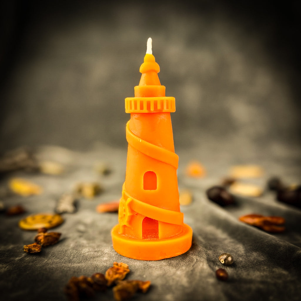 Beeswax Lighthouse Spell Candle - Guidance, Clarity & Safe Passage Magic