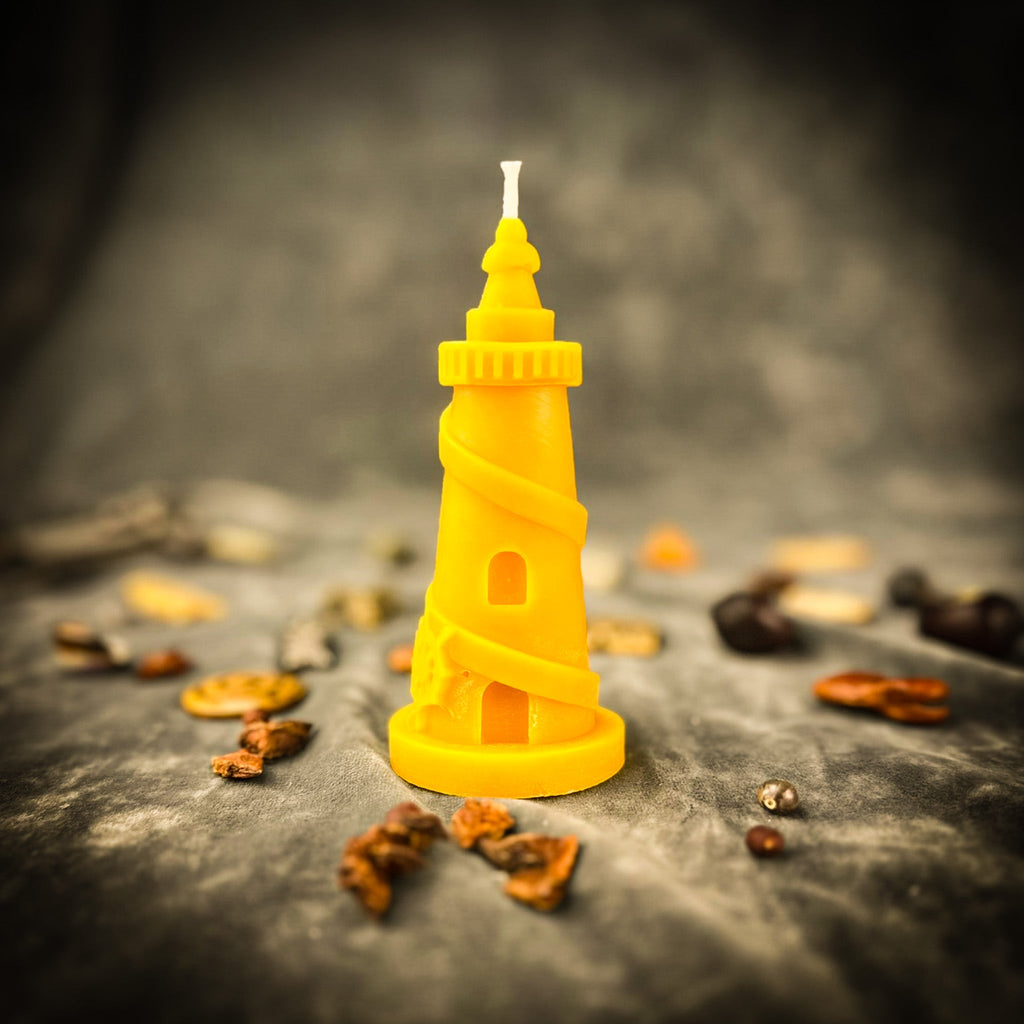 Beeswax Lighthouse Spell Candle - Guidance, Clarity & Safe Passage Magic