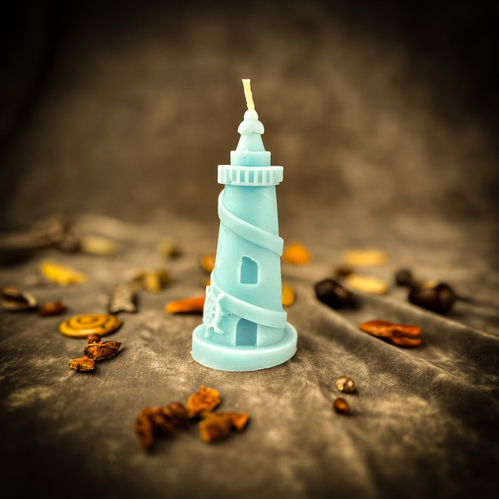 Beeswax Lighthouse Spell Candle - Guidance, Clarity & Safe Passage Magic