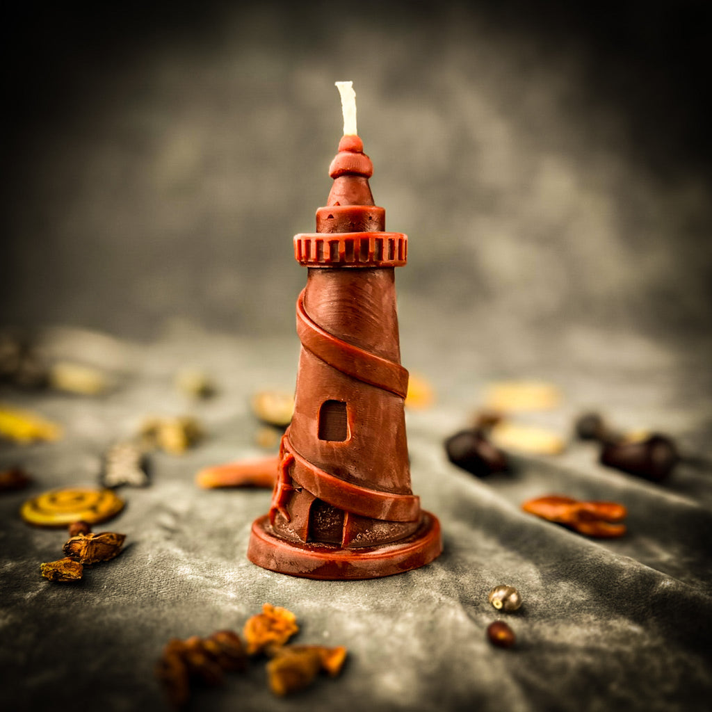 Beeswax Lighthouse Spell Candle - Guidance, Clarity & Safe Passage Magic