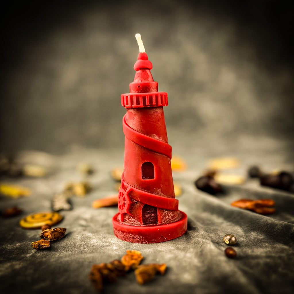 Beeswax Lighthouse Spell Candle - Guidance, Clarity & Safe Passage Magic