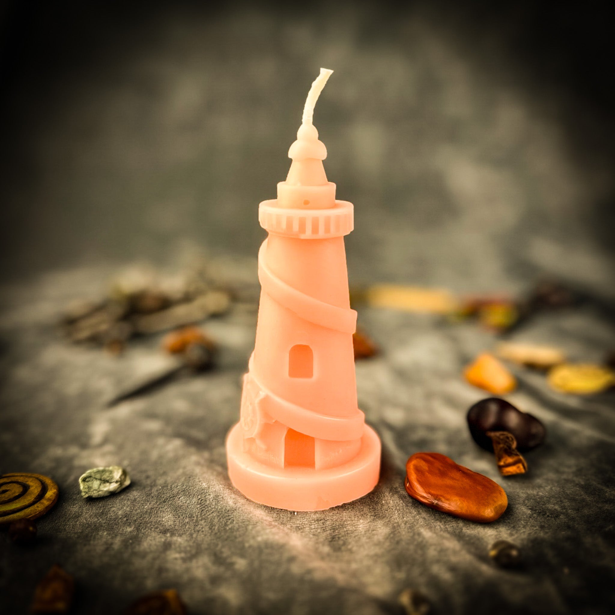 Beeswax Lighthouse Spell Candle - Guidance, Clarity & Safe Passage Magic
