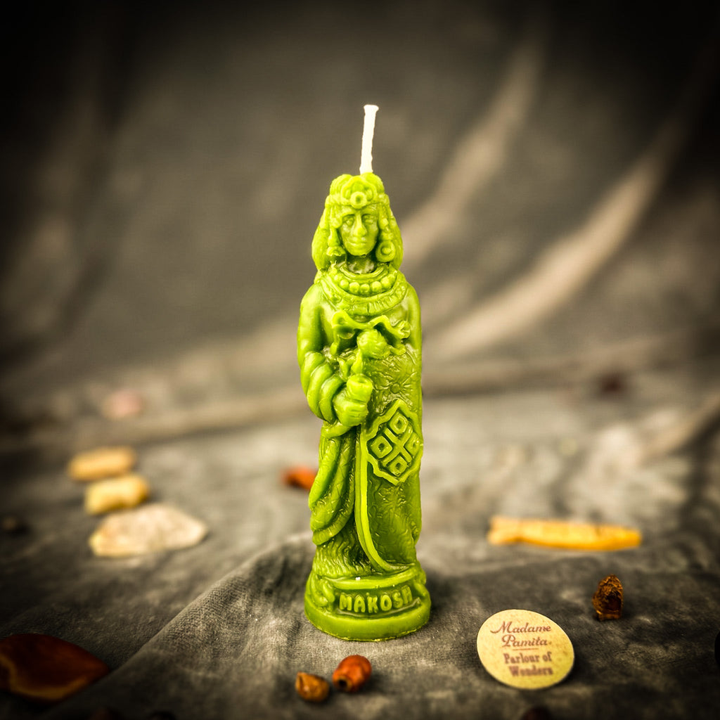 Beeswax Makosh Goddess Spell Candle | Abundance, Fertility & Destiny
