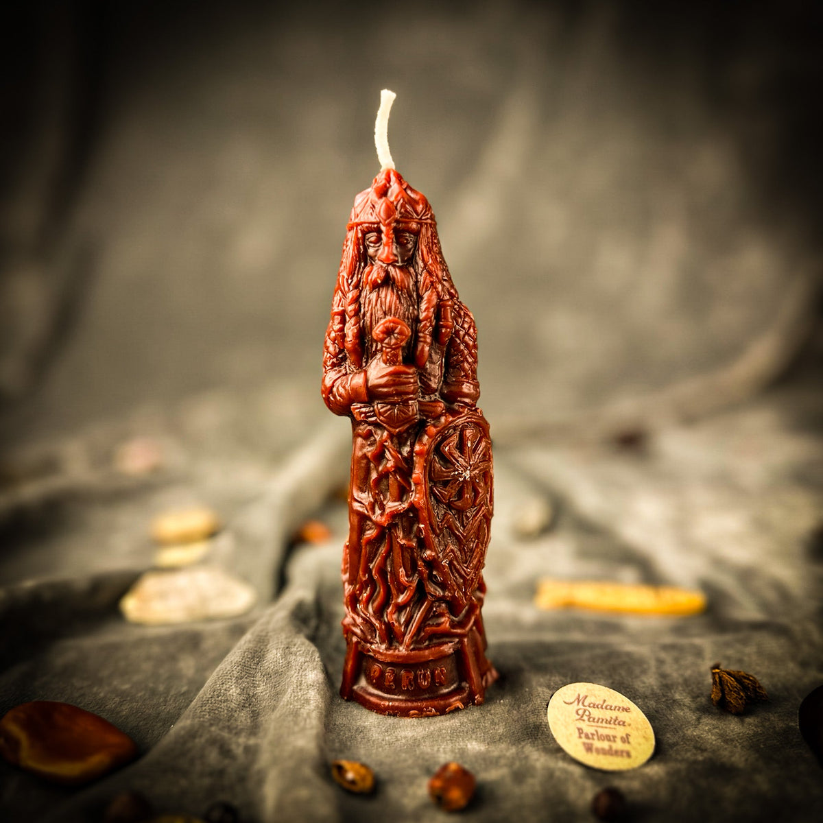 Beeswax Perun God Spell Candle | Justice, Protection & Balance