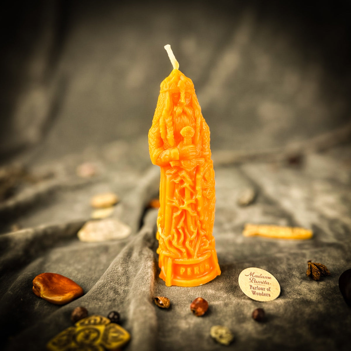 Beeswax Perun God Spell Candle | Justice, Protection & Balance