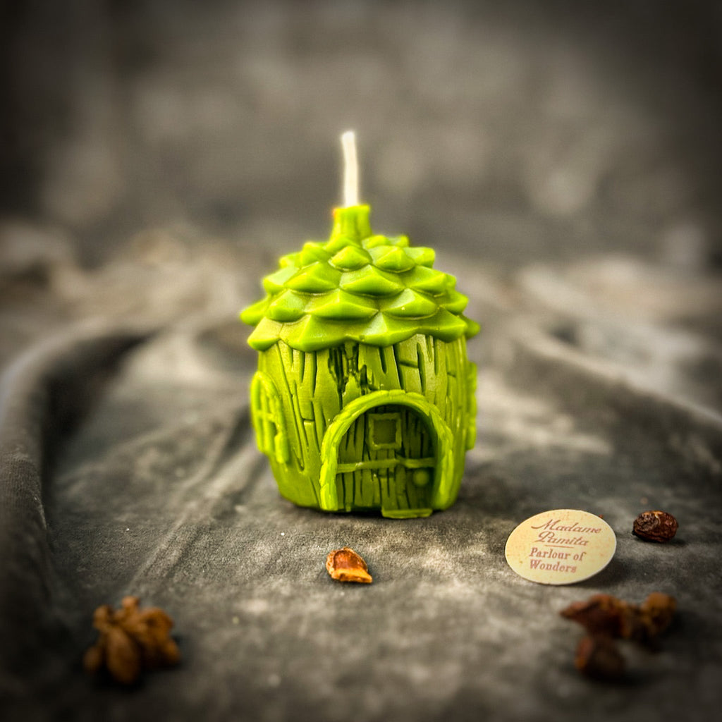 Beeswax Pinecone of Protection Fairy Hut Candle