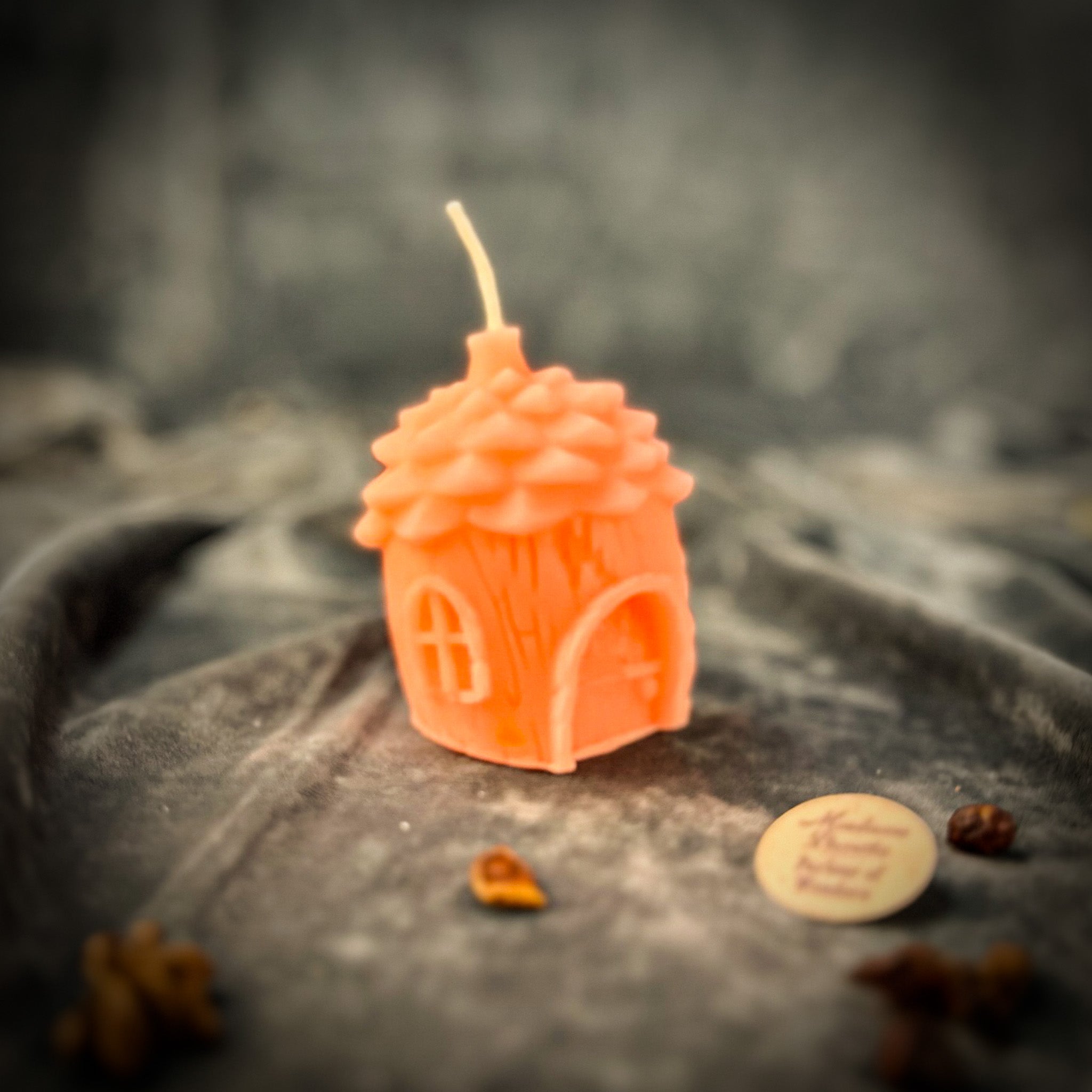 Beeswax Pinecone of Protection Fairy Hut Candle