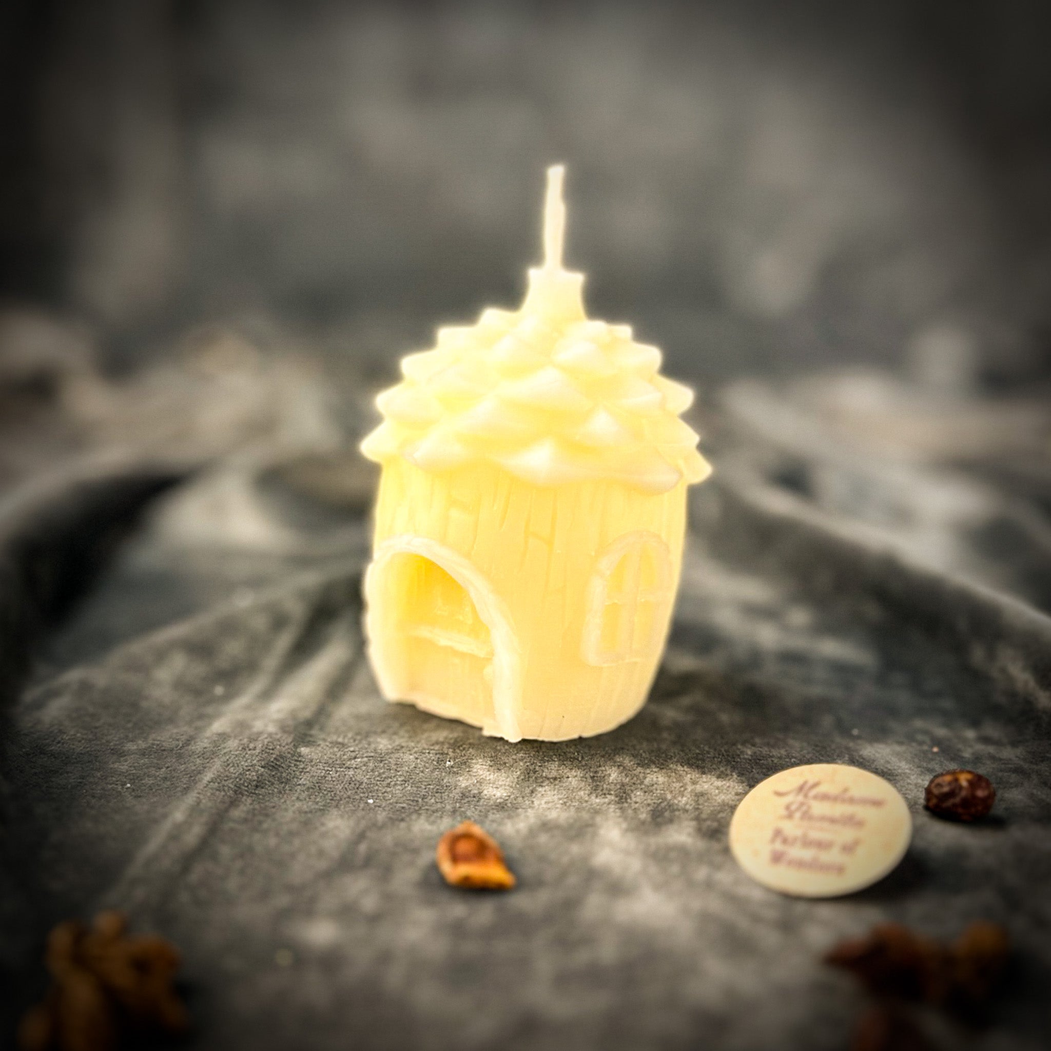 Beeswax Pinecone of Protection Fairy Hut Candle