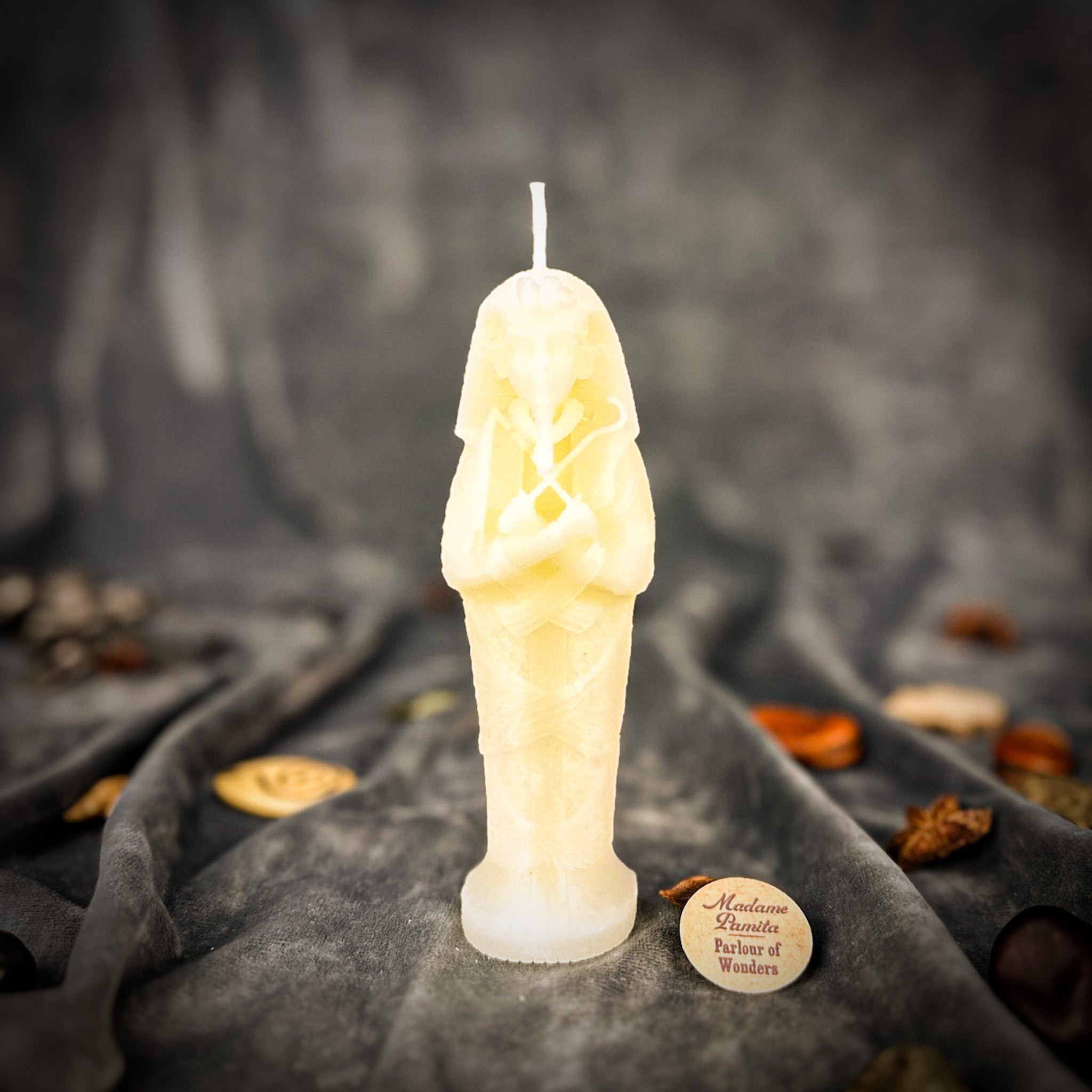 Beeswax Sacred Egyptian Mummy Spell Candle