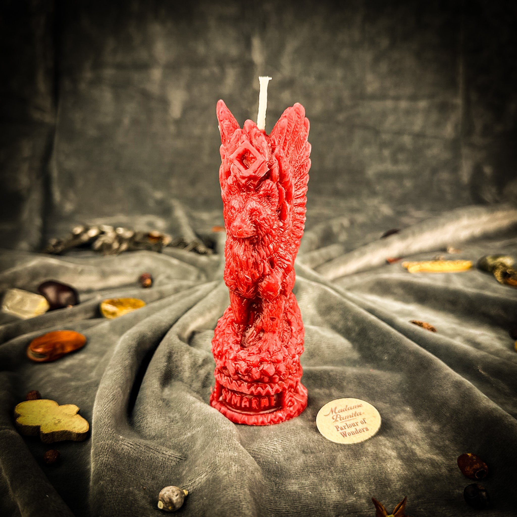 Beeswax Simargl Slavic Winged Dog Guardian Spell Candle