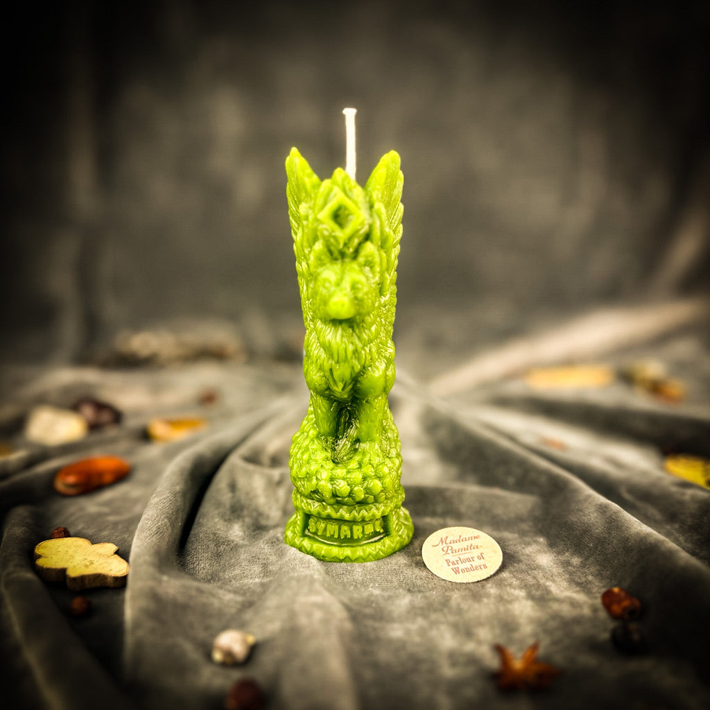 Beeswax Simargl Slavic Winged Dog Guardian Spell Candle