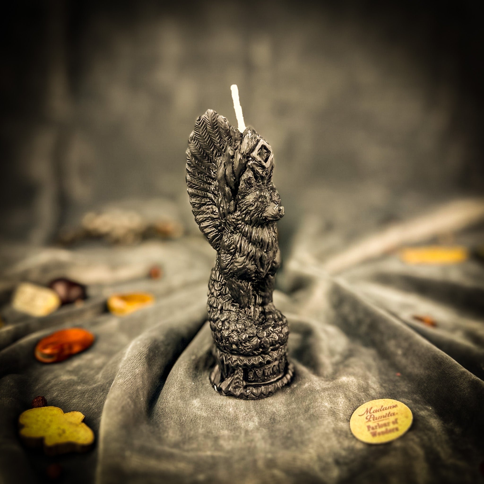 Beeswax Simargl Slavic Winged Dog Guardian Spell Candle