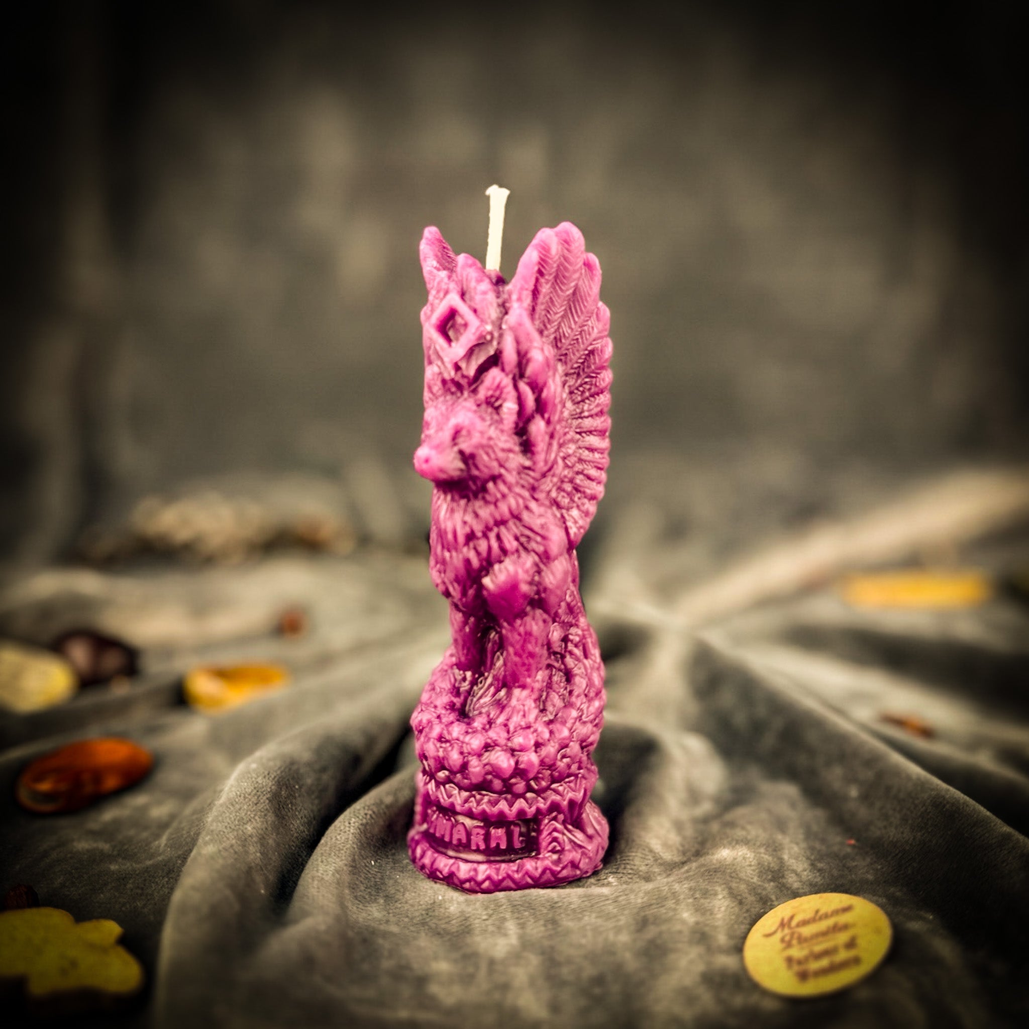 Beeswax Simargl Slavic Winged Dog Guardian Spell Candle