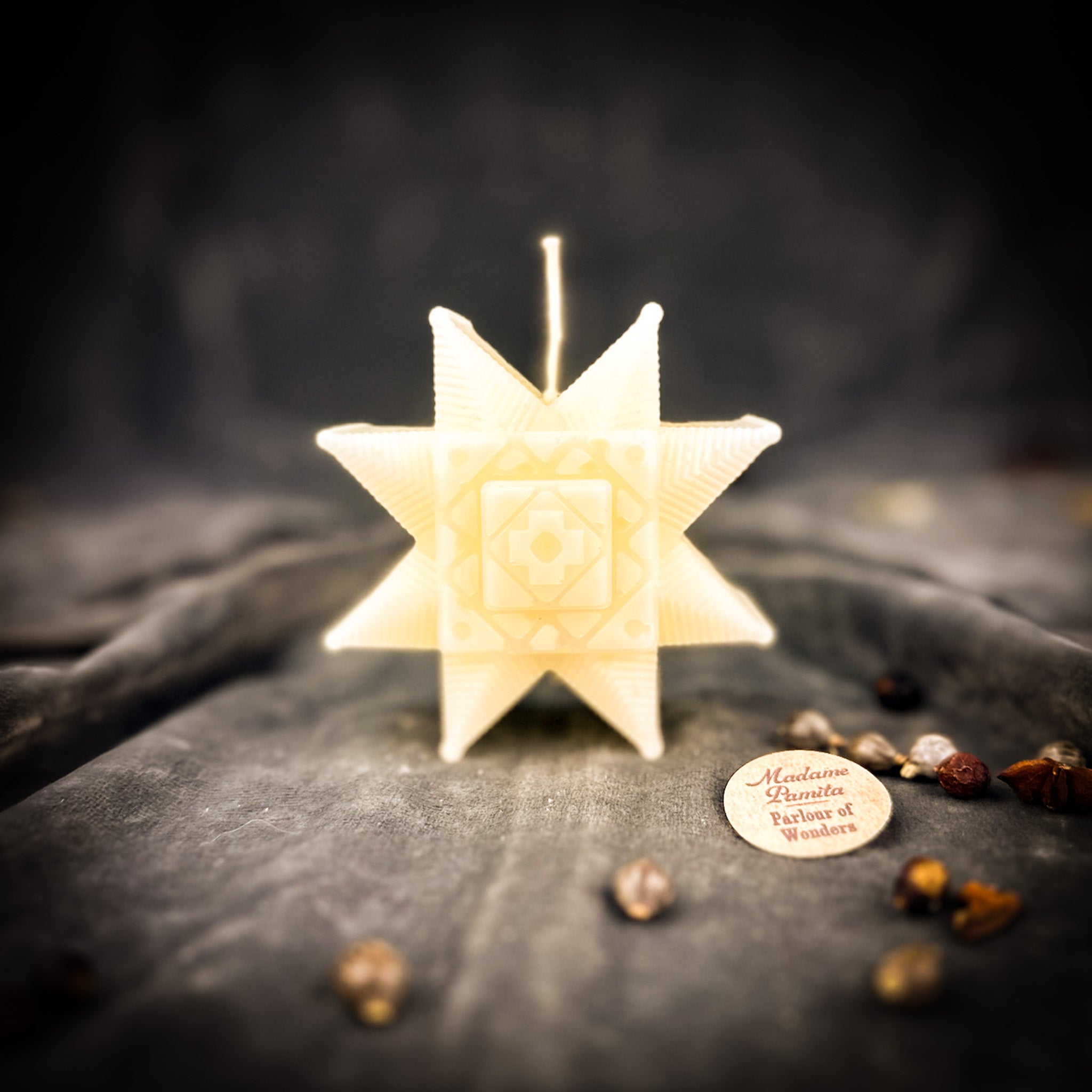 Beeswax Slavic Ruzha Sunburst Spell Candle