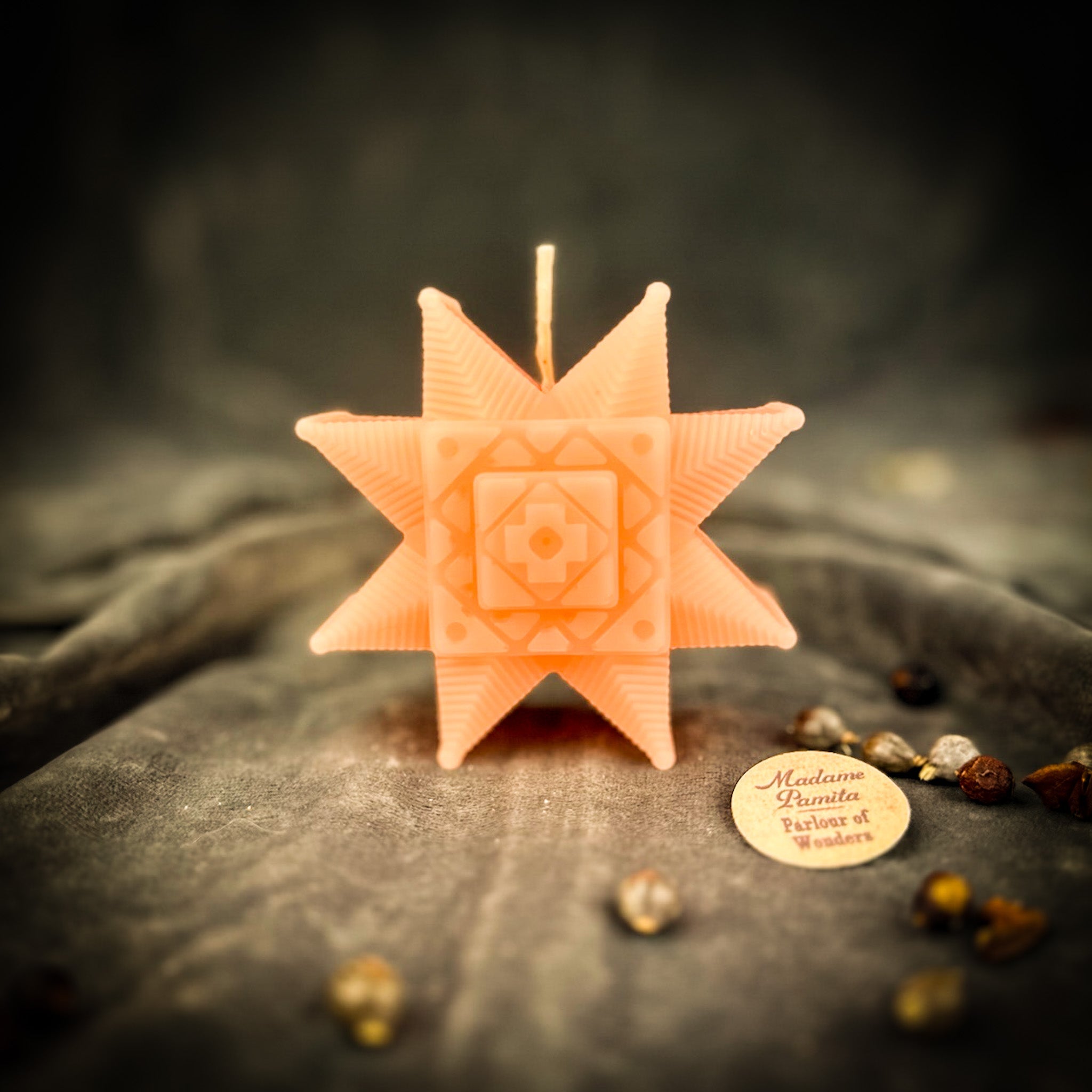 Beeswax Slavic Ruzha Sunburst Spell Candle