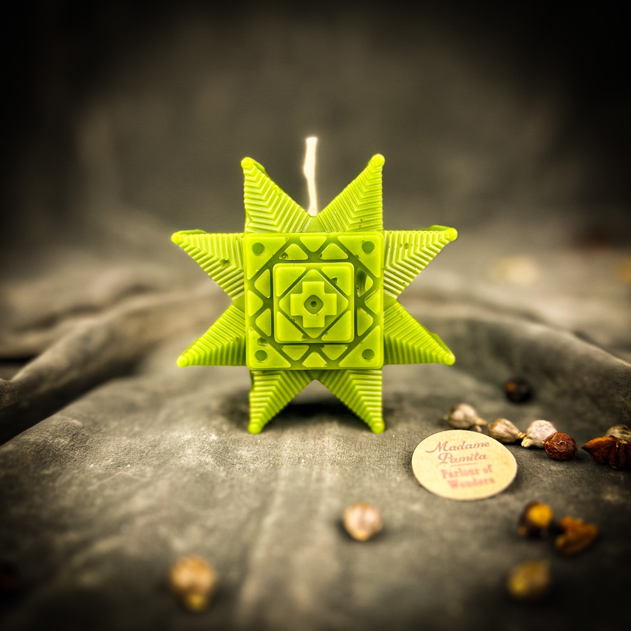 Beeswax Slavic Ruzha Sunburst Spell Candle