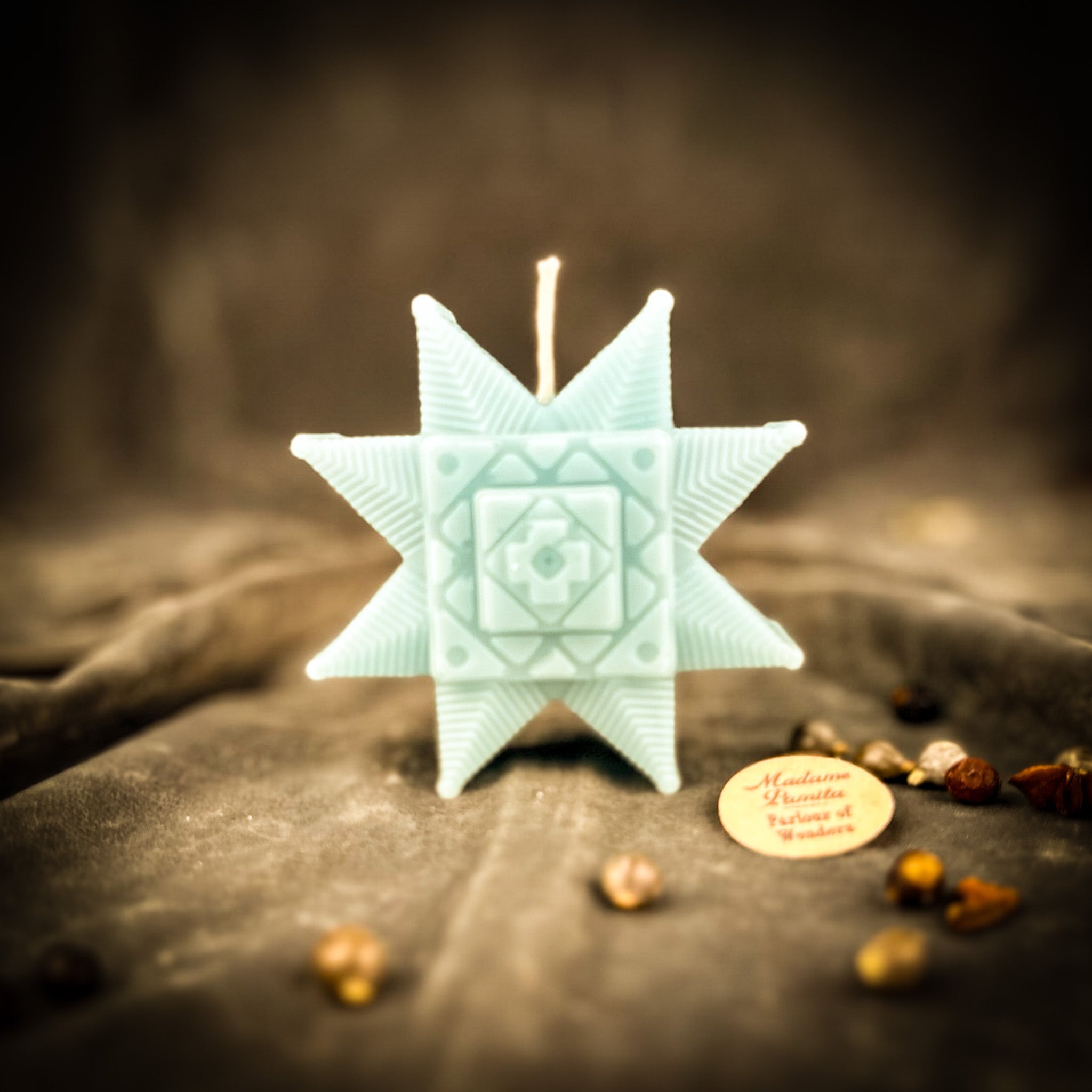 Beeswax Slavic Ruzha Sunburst Spell Candle
