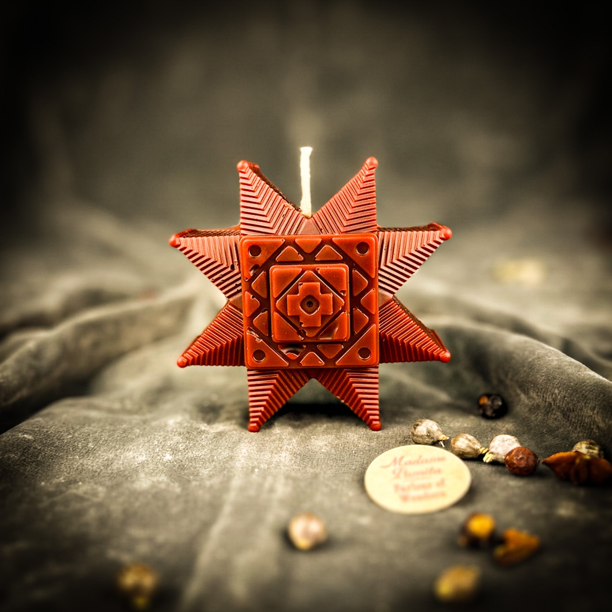 Beeswax Slavic Ruzha Sunburst Spell Candle