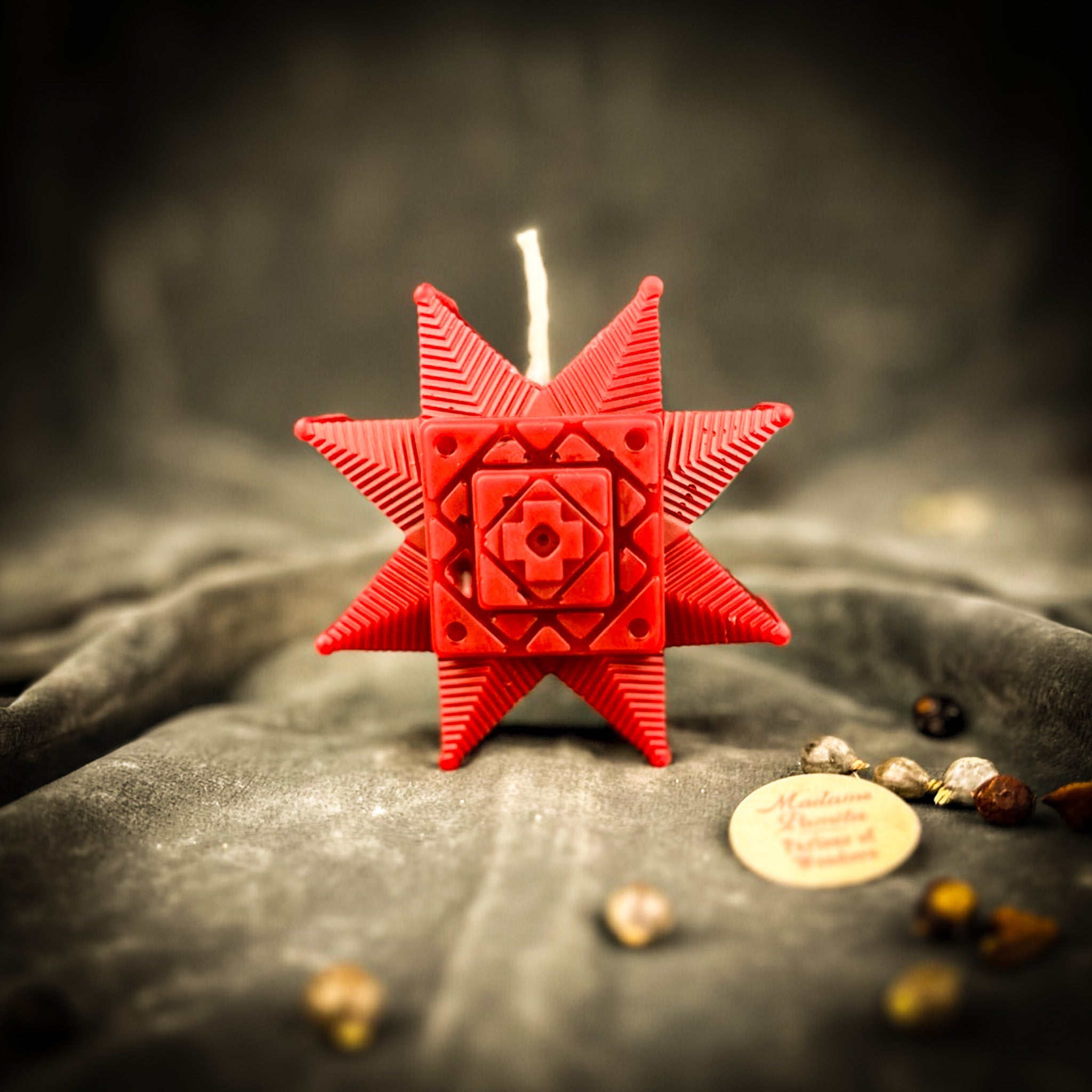 Beeswax Slavic Ruzha Sunburst Spell Candle