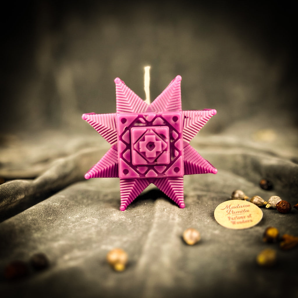 Beeswax Slavic Ruzha Sunburst Spell Candle