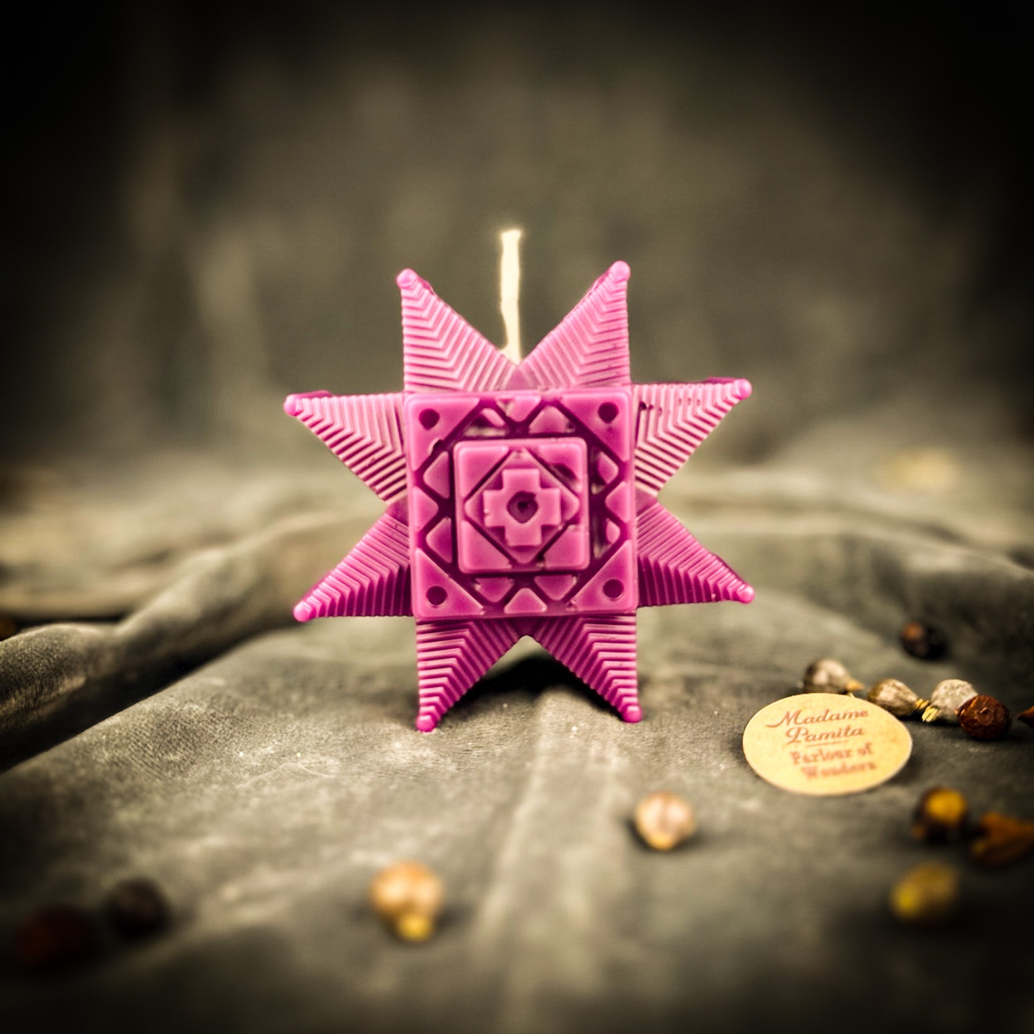 Beeswax Slavic Ruzha Sunburst Spell Candle