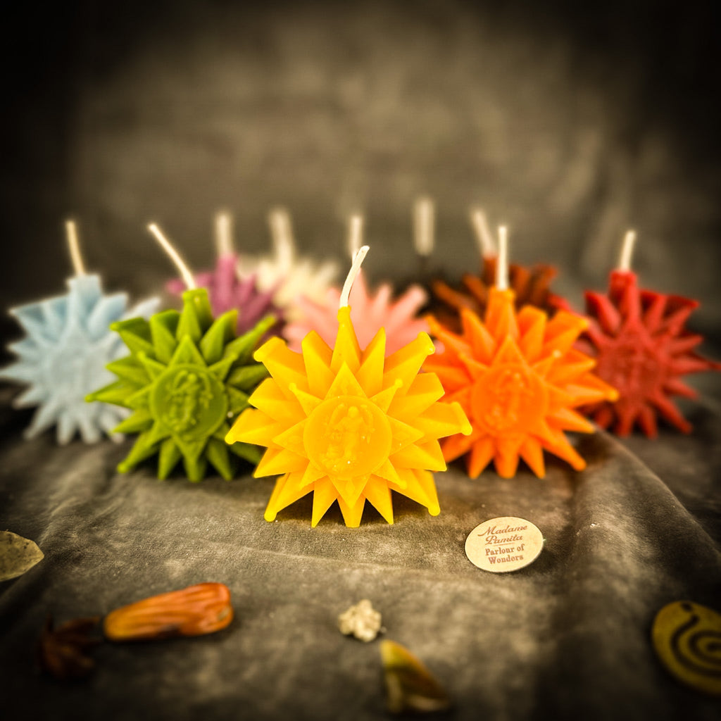 Beeswax Slavic Zvizda Winter Star Spell Candle
