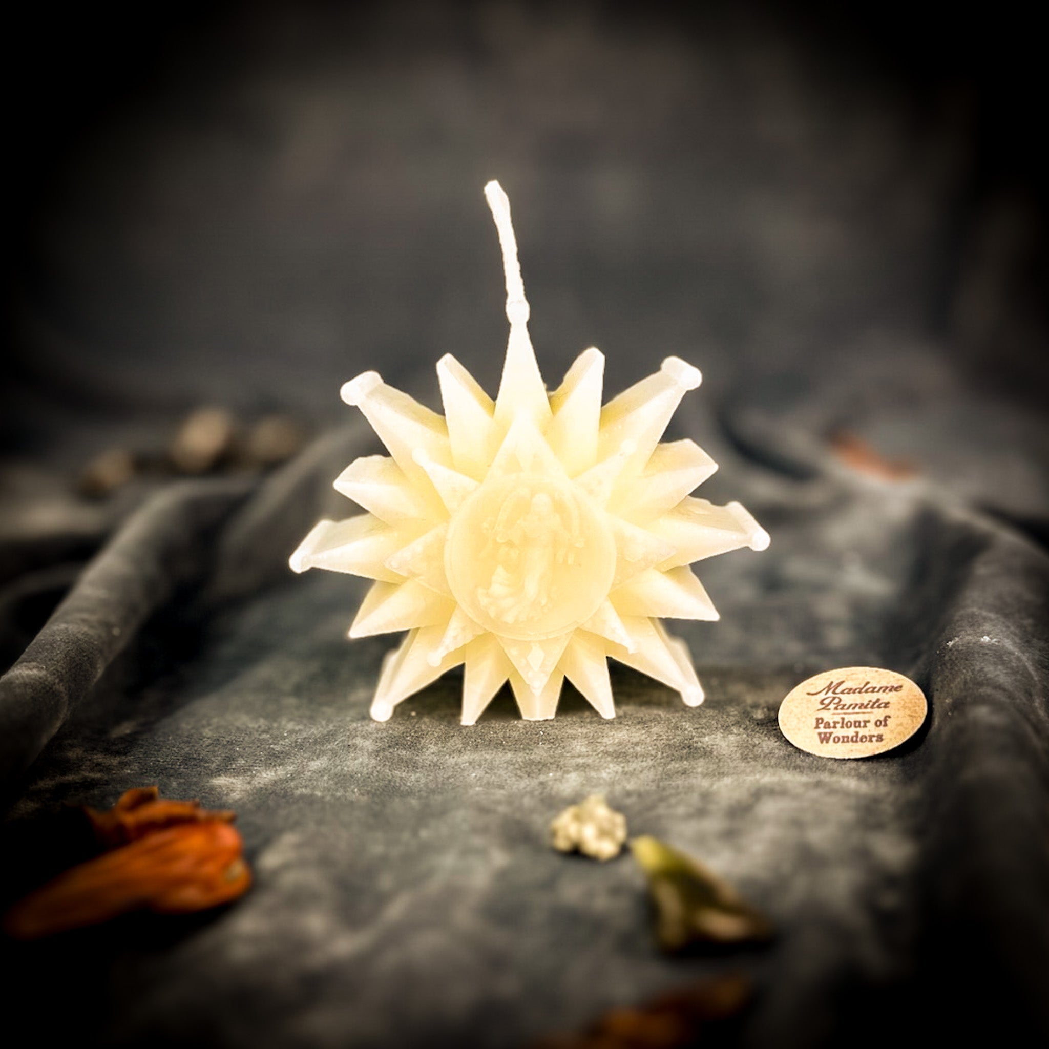 Beeswax Slavic Zvizda Winter Star Spell Candle