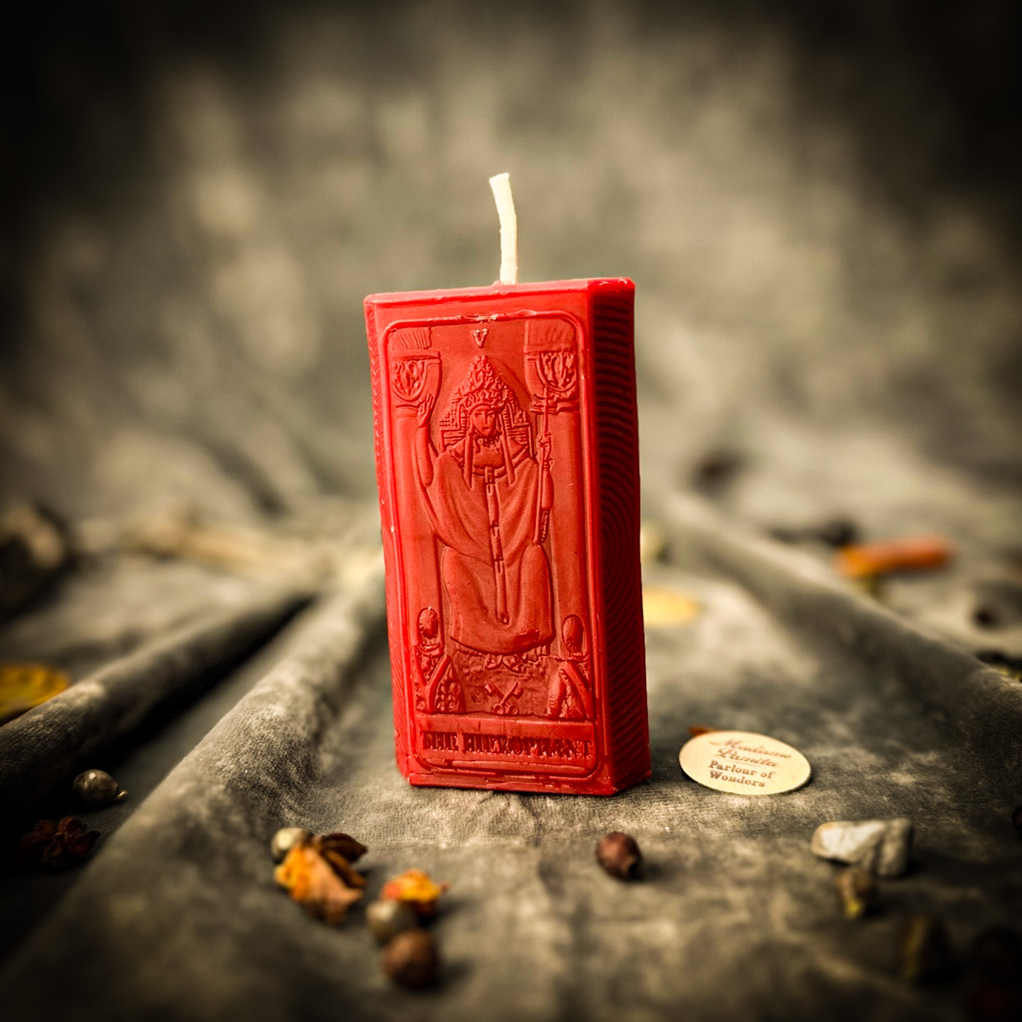 Beeswax The Hierophant Tarot Card Spell Candle