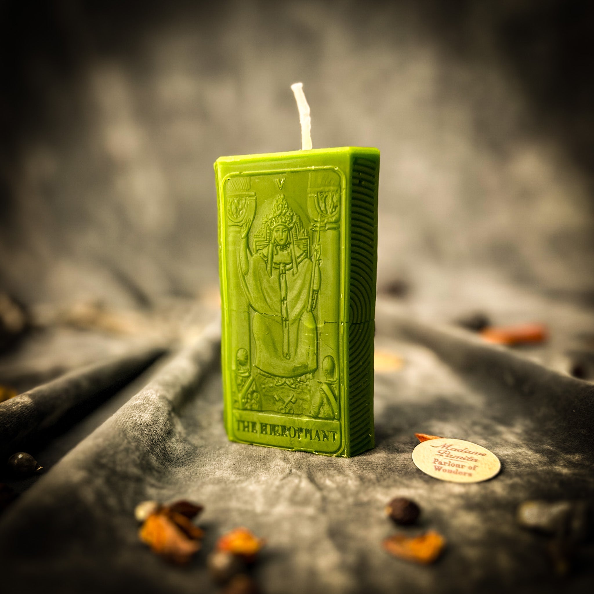 Beeswax The Hierophant Tarot Card Spell Candle