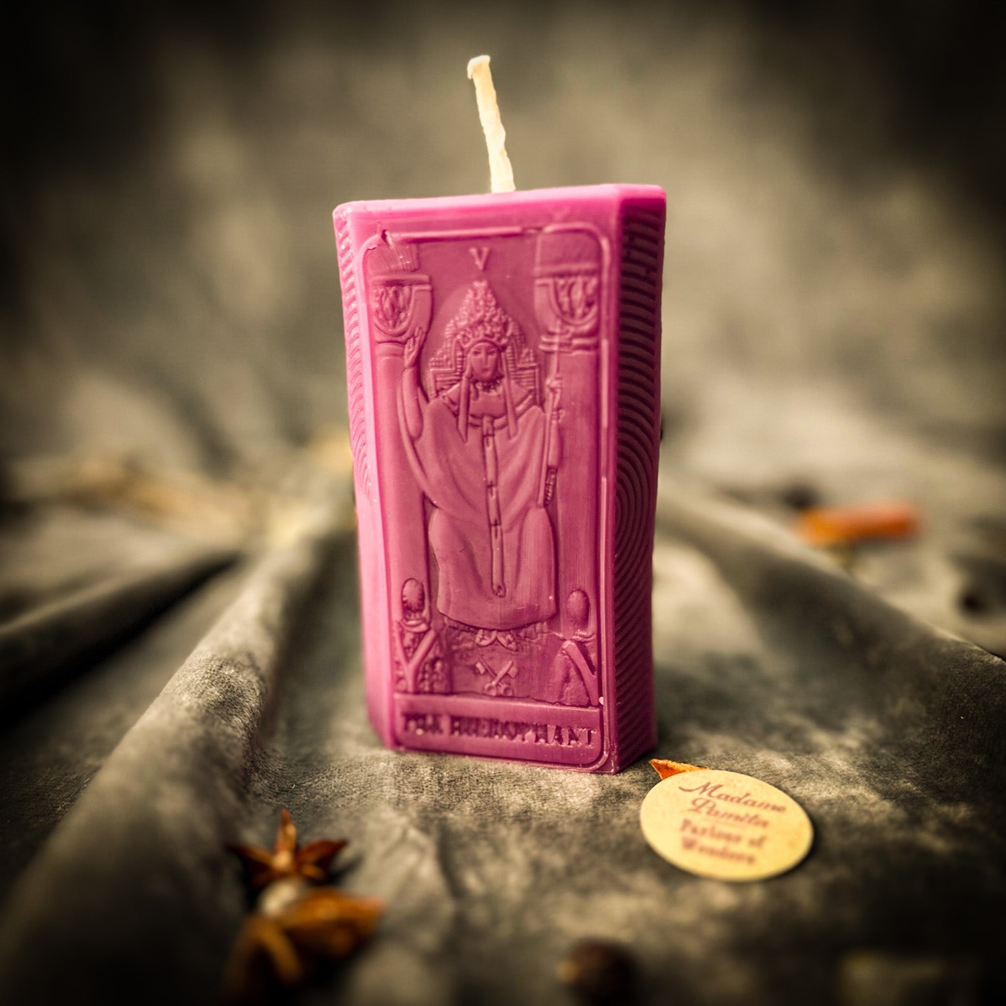 Beeswax The Hierophant Tarot Card Spell Candle