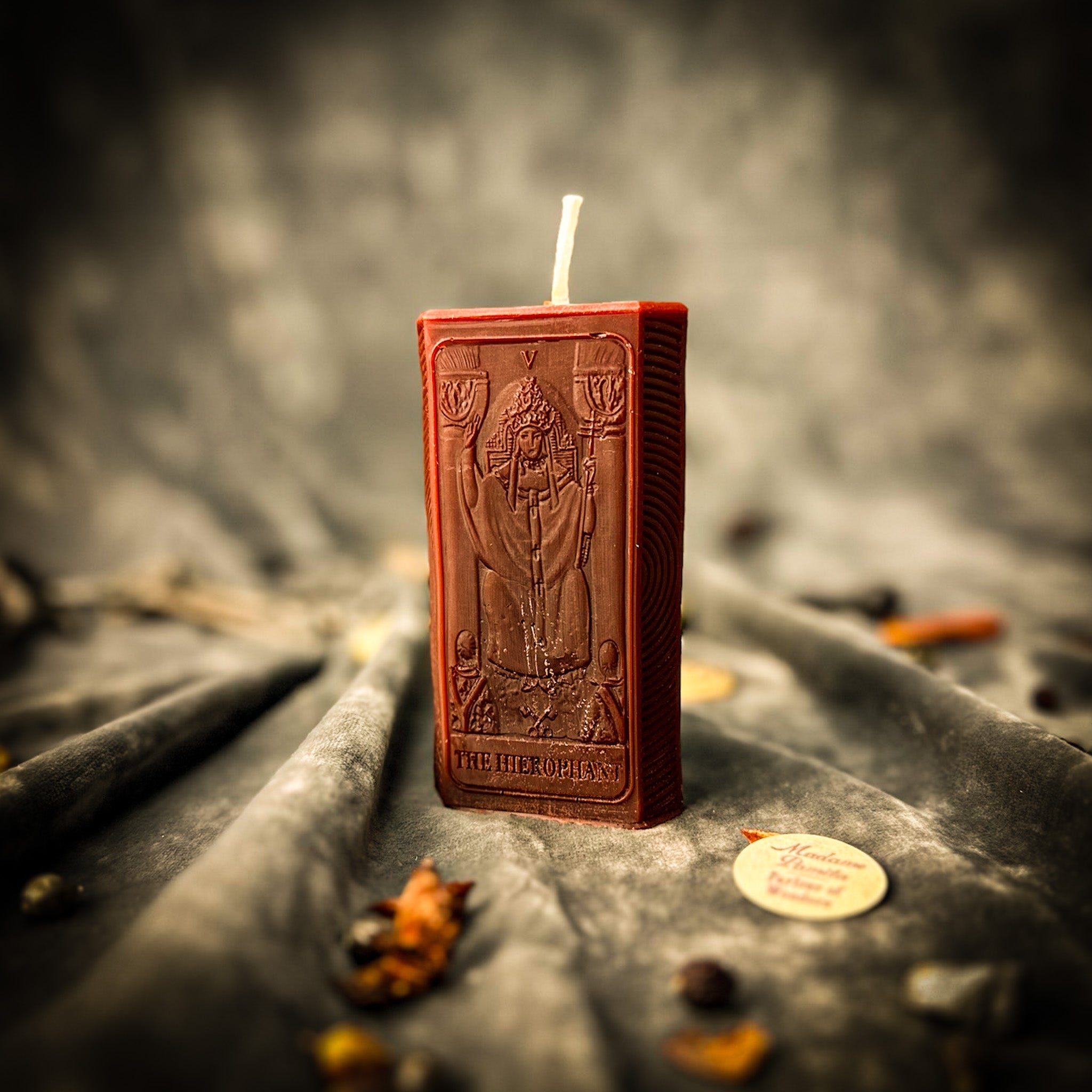 Beeswax The Hierophant Tarot Card Spell Candle