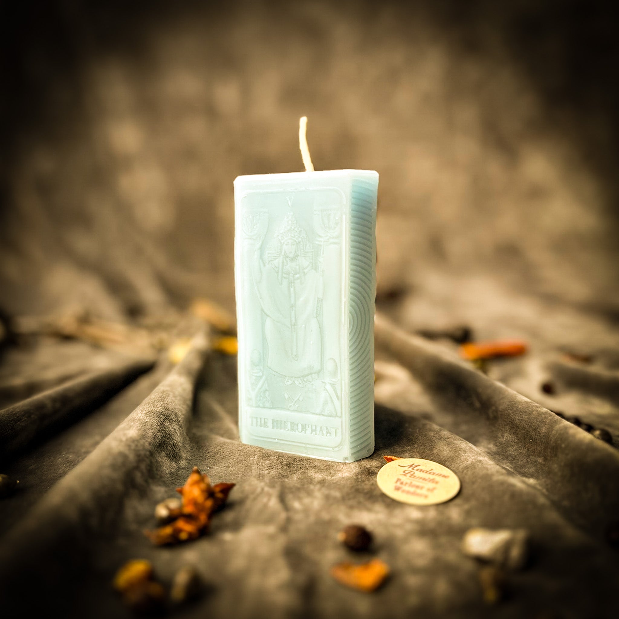 Beeswax The Hierophant Tarot Card Spell Candle