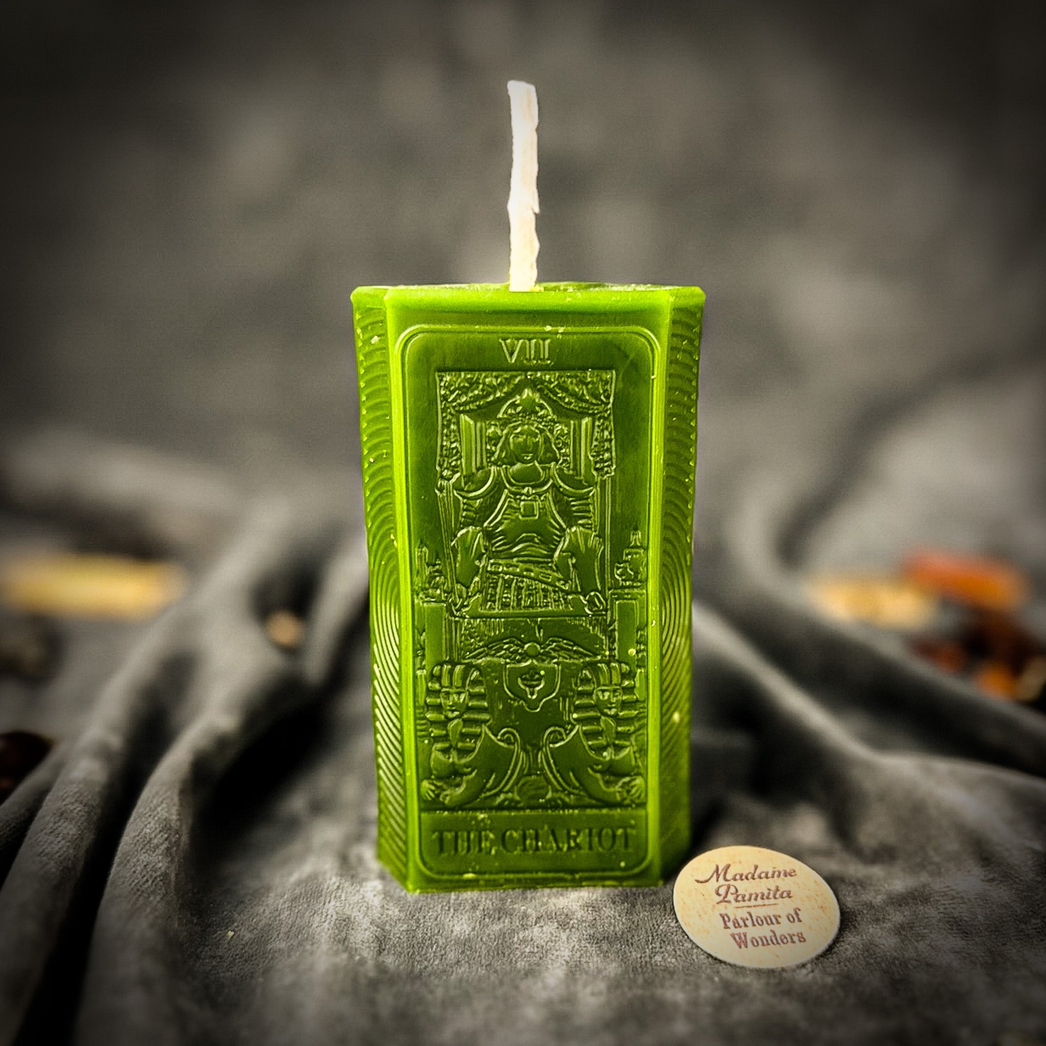 Beeswax The Chariot Tarot Card Spell Candle