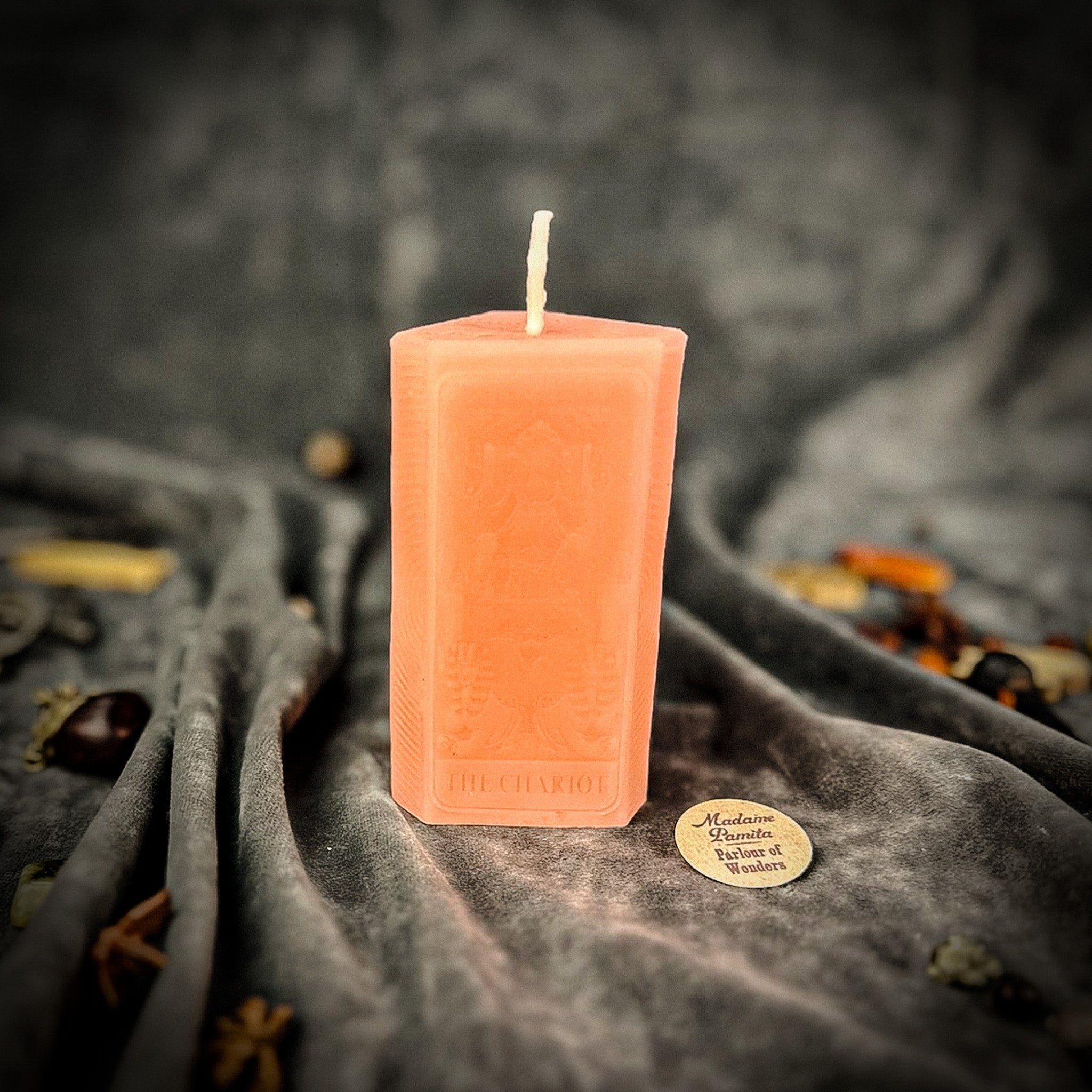 Beeswax The Chariot Tarot Card Spell Candle
