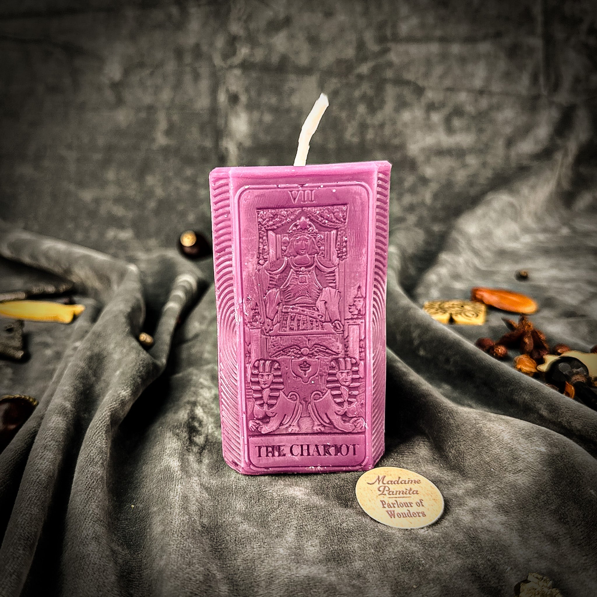 Beeswax The Chariot Tarot Card Spell Candle
