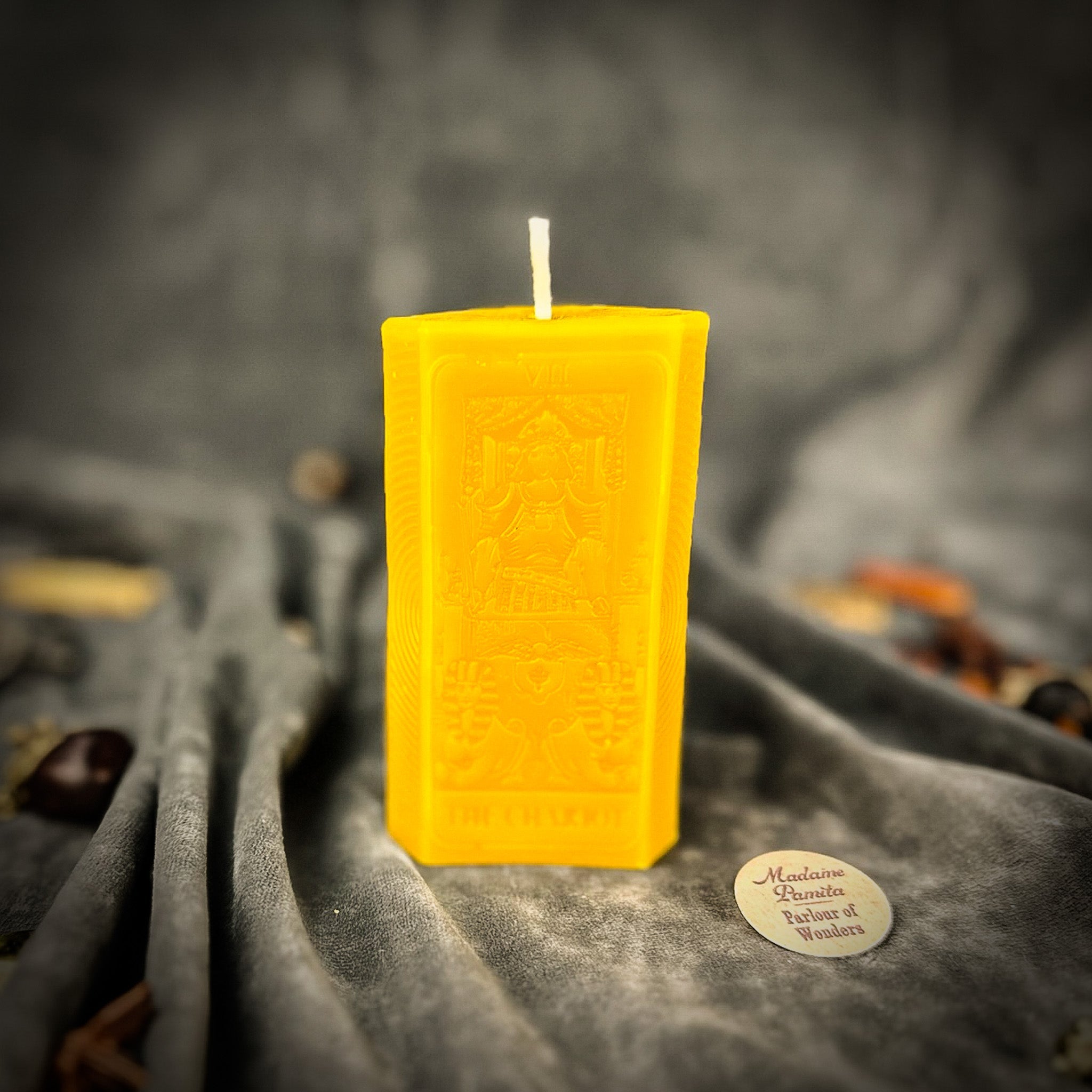 Beeswax The Chariot Tarot Card Spell Candle