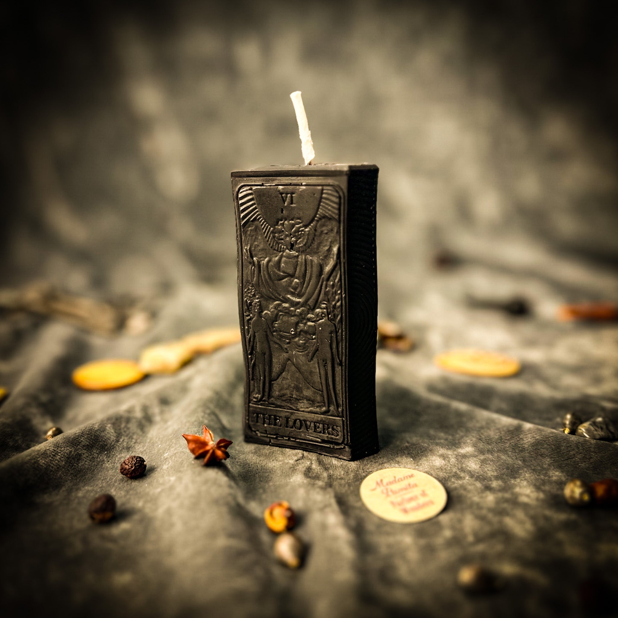 Beeswax The Lovers Tarot Card Spell Candle