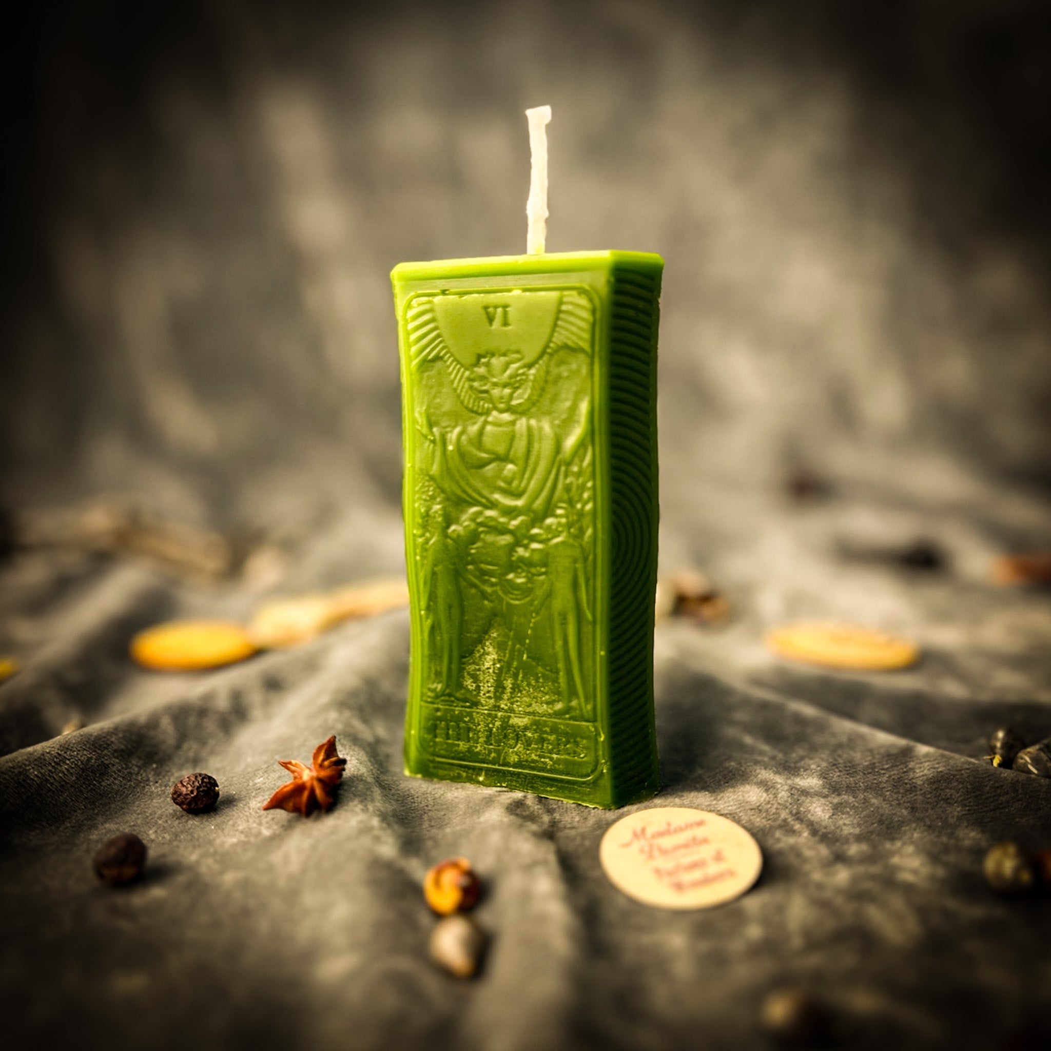 Beeswax The Lovers Tarot Card Spell Candle