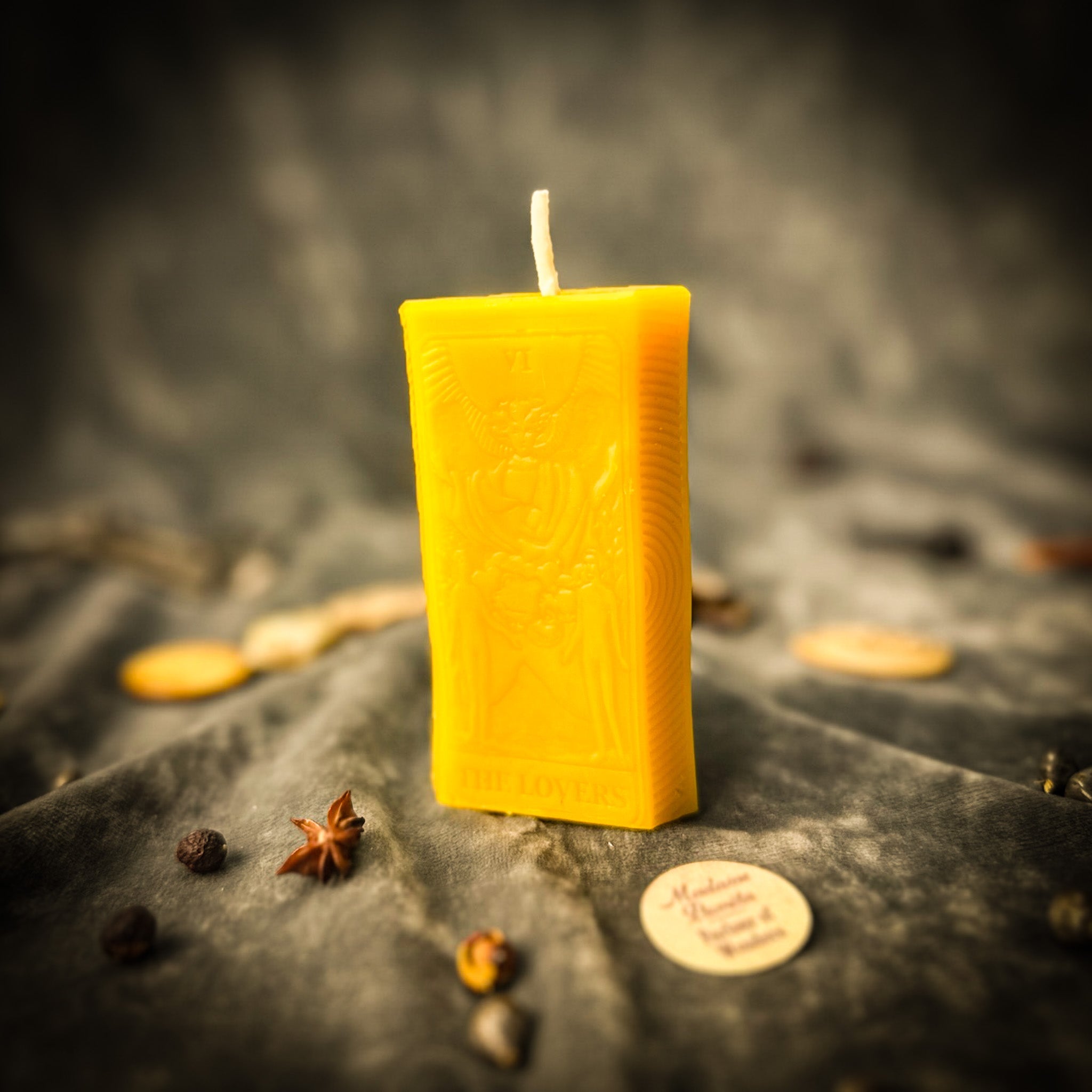 Beeswax The Lovers Tarot Card Spell Candle