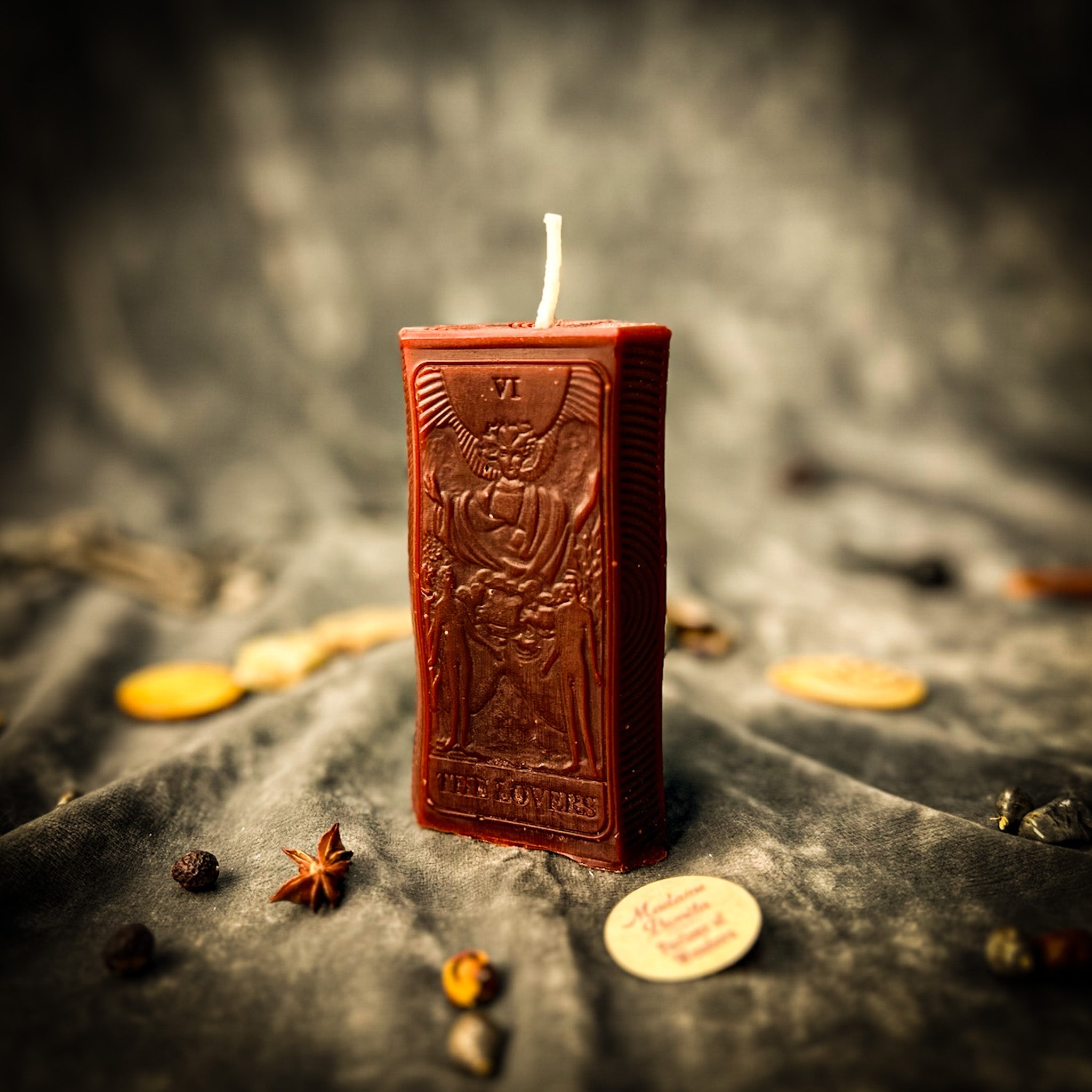 Beeswax The Lovers Tarot Card Spell Candle