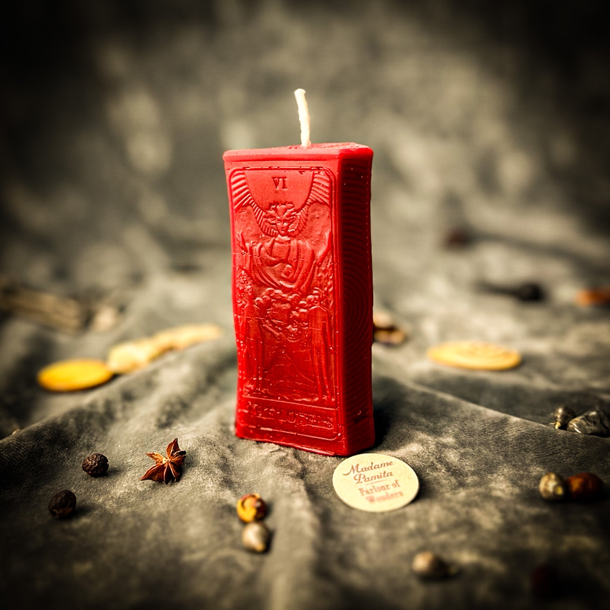 Beeswax The Lovers Tarot Card Spell Candle