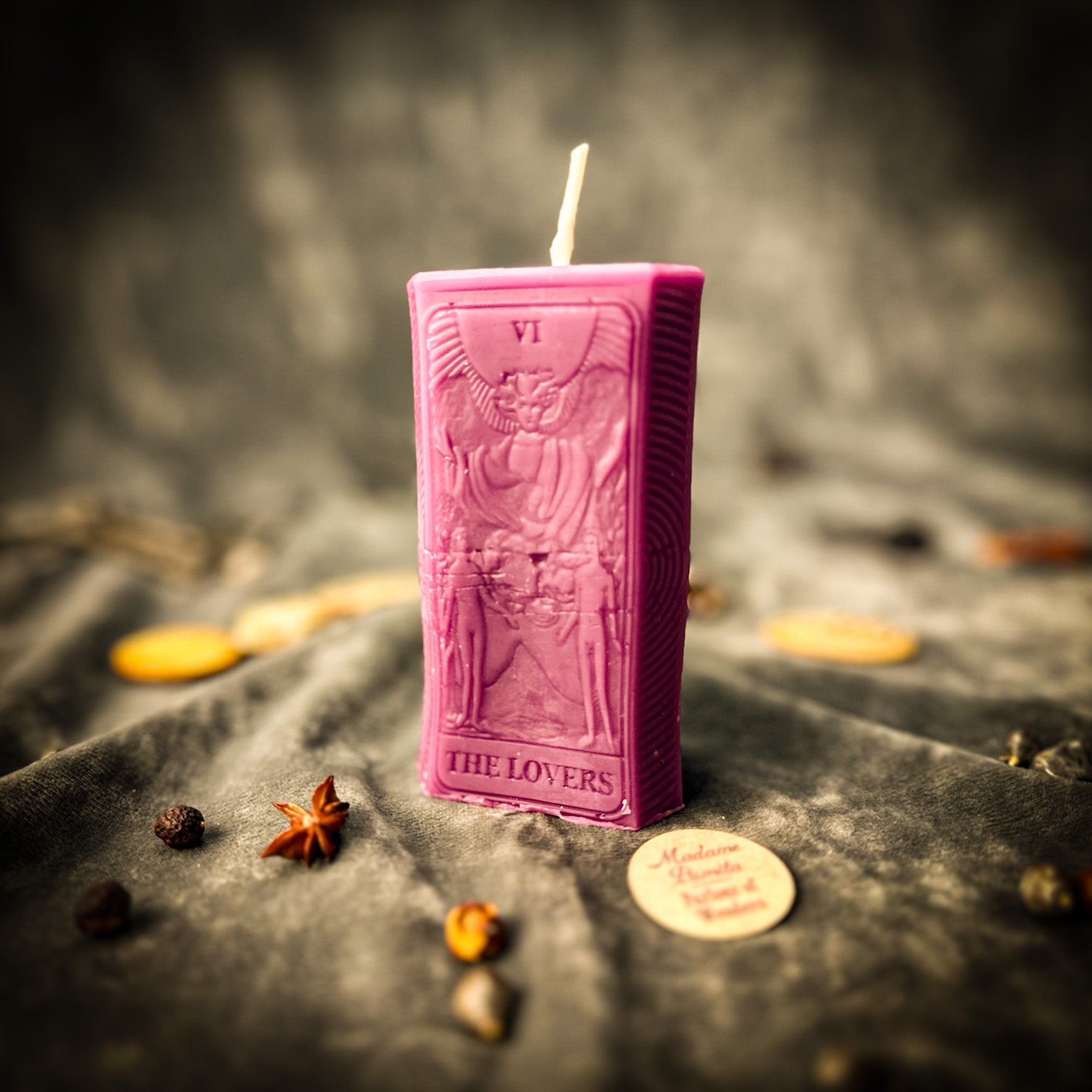 Beeswax The Lovers Tarot Card Spell Candle