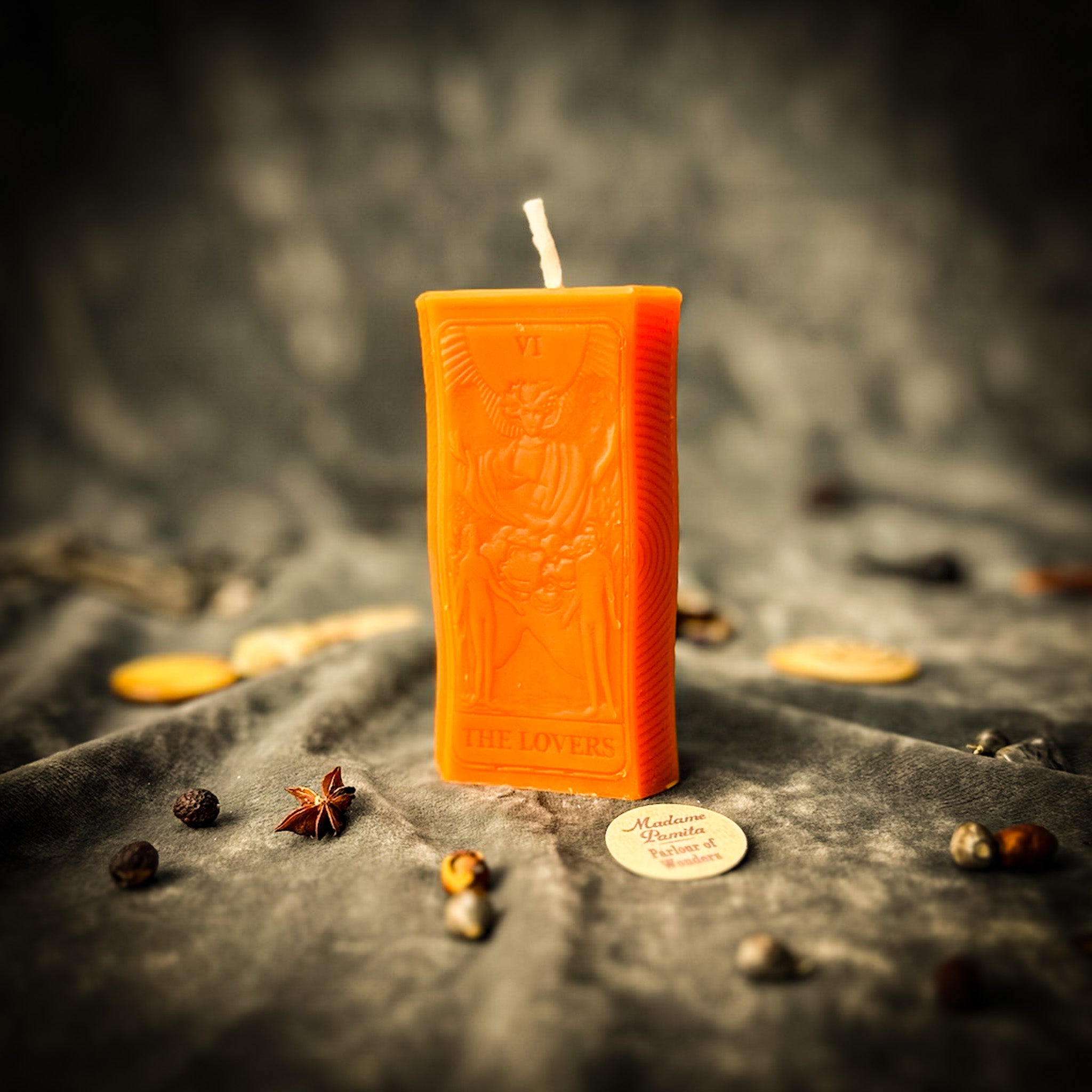 Beeswax The Lovers Tarot Card Spell Candle