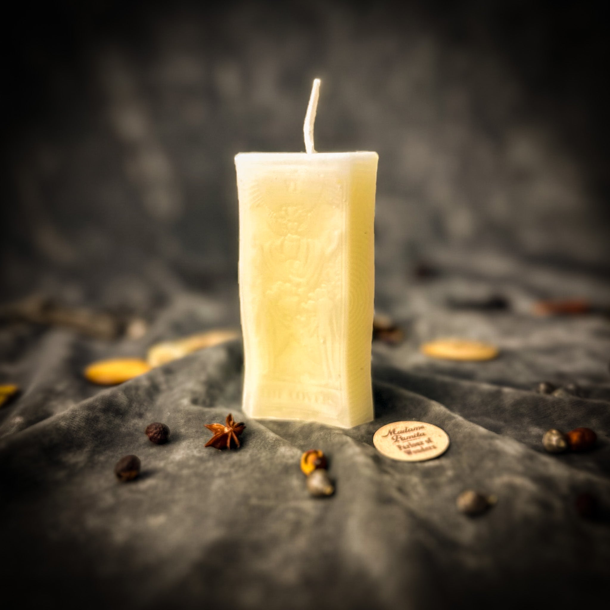 Beeswax The Lovers Tarot Card Spell Candle