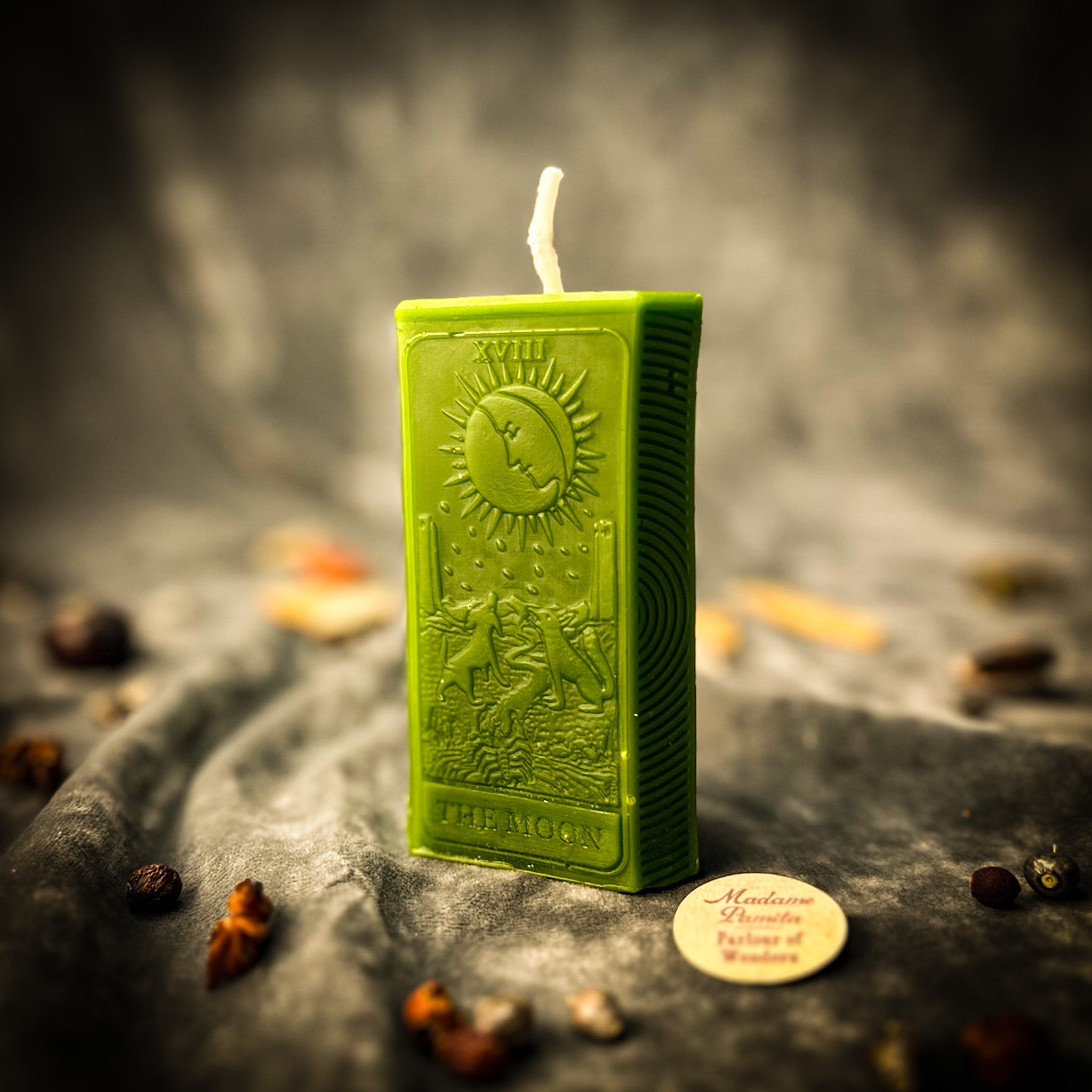 Beeswax The Moon Tarot Card Spell Candle