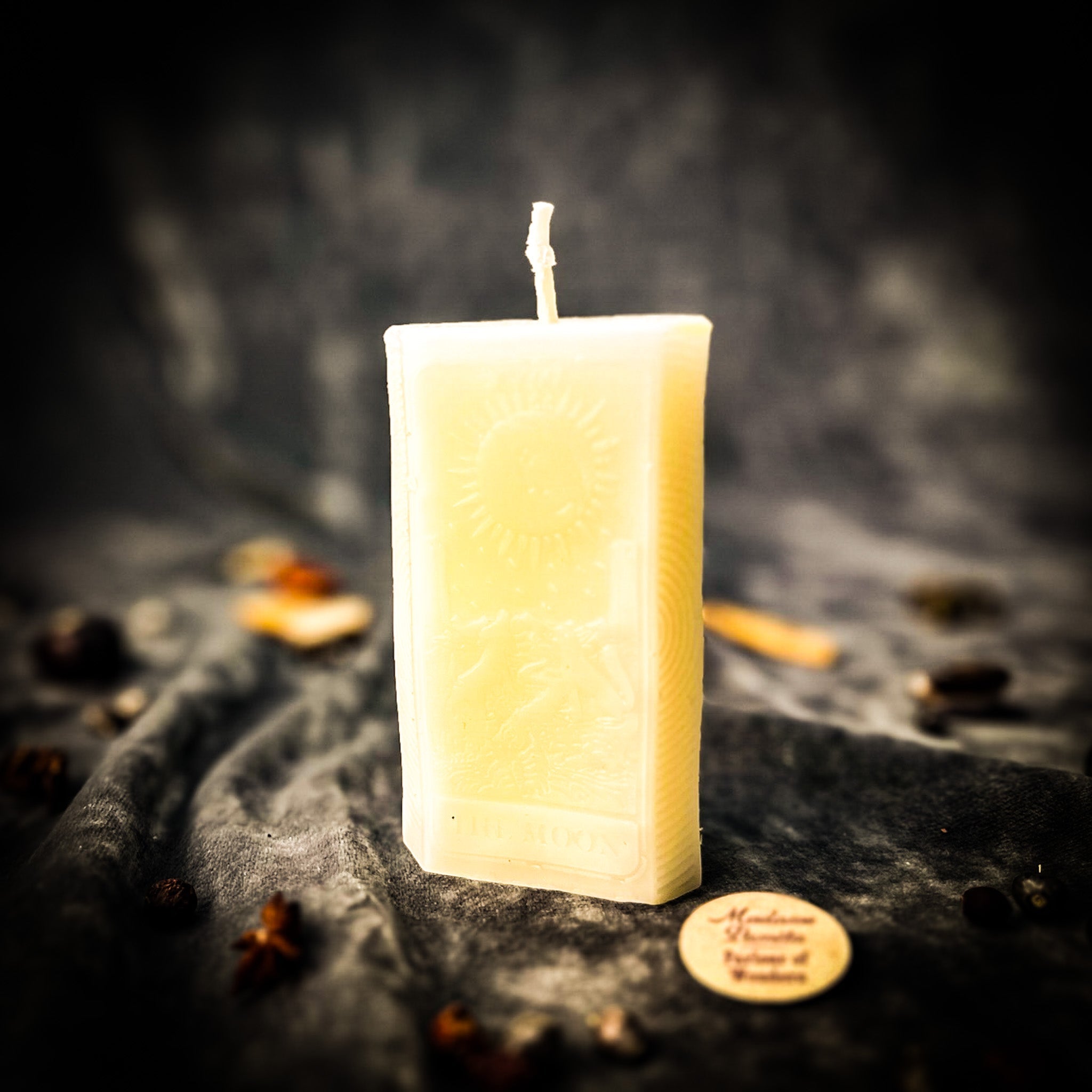 Beeswax The Moon Tarot Card Spell Candle